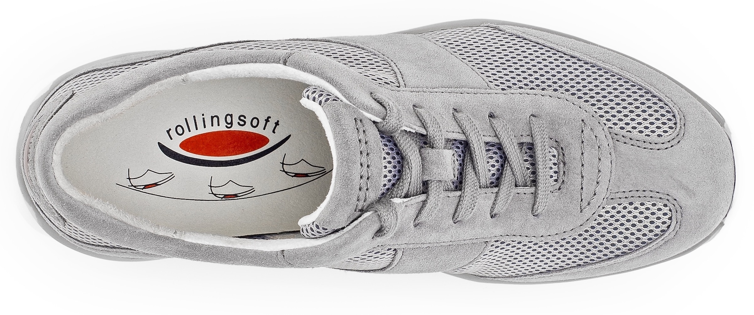 Gabor Rollingsoft Keilsneaker, Freizeitschuh, Halbschuh, Schnürschuh mit OPTIFIT-Wechselfußbett