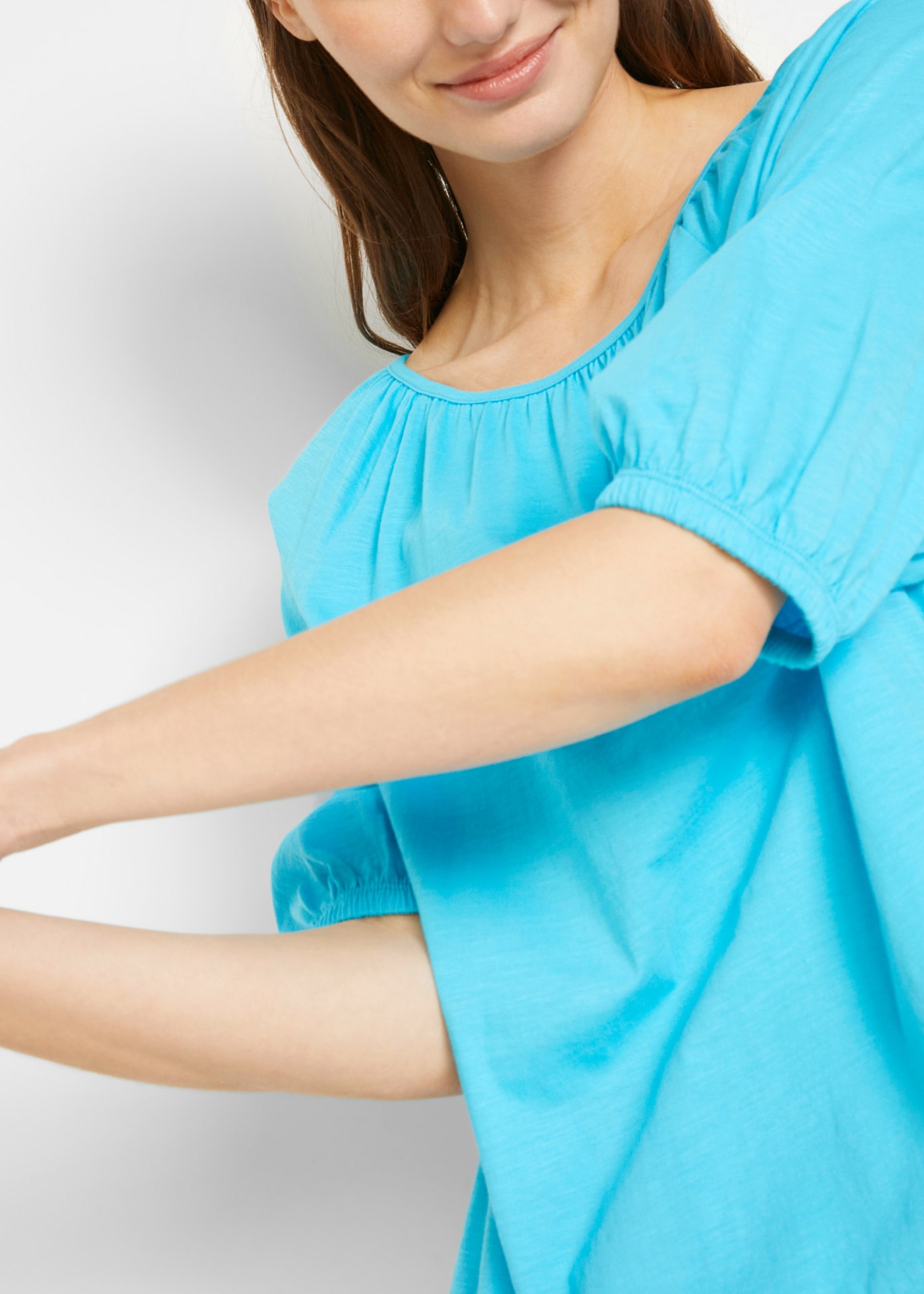 bonprix T-Shirt »Shirt aus reiner Baumwolle« Ballonform, lockere Passform, Halbarm-Design, aus reiner Baumwolle