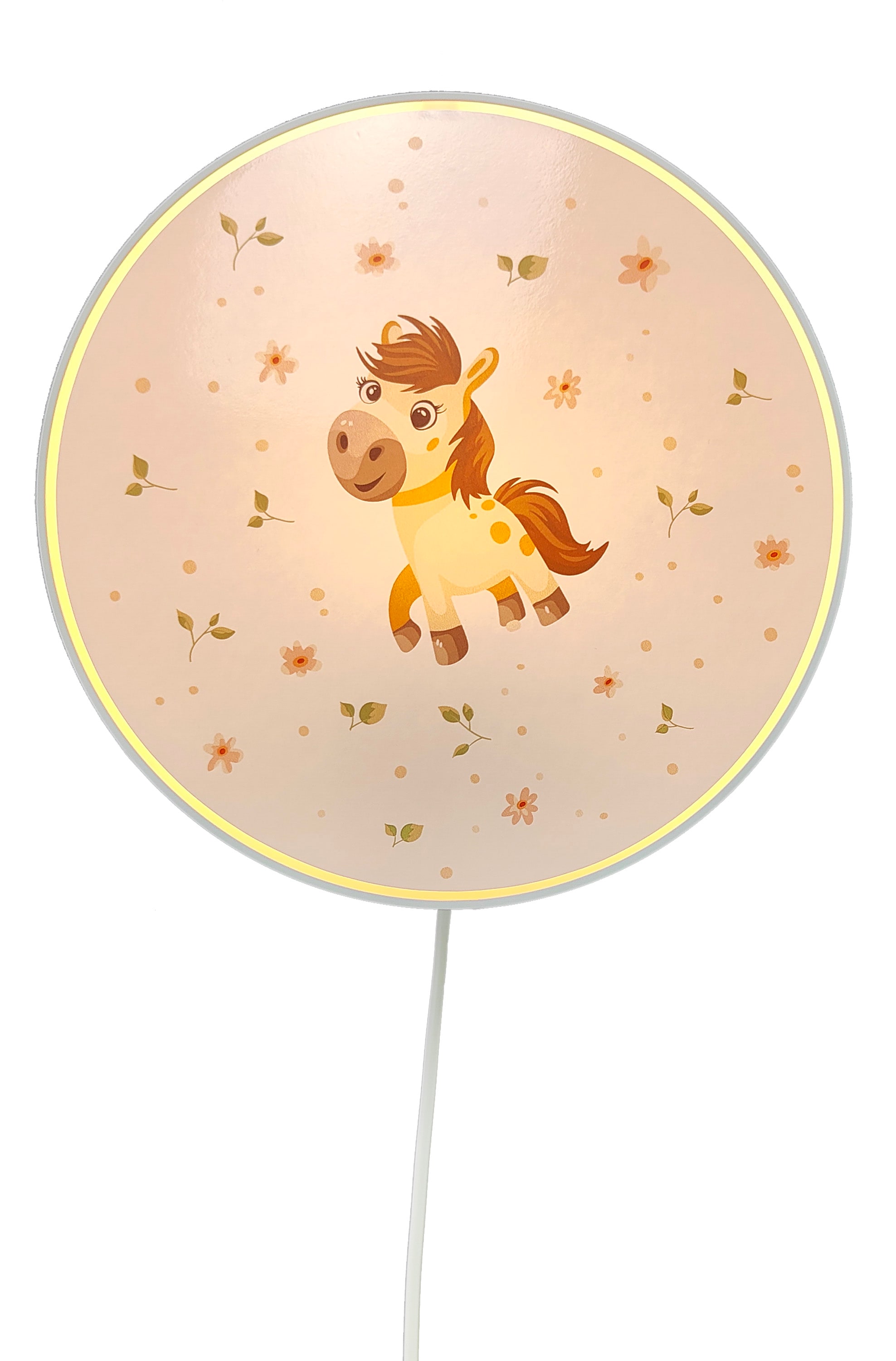 niermann Wandleuchte »Kinderlampe mit Motiv "Pony Paula", Kinderzimmer« E14 1 Stk. bruchsicheres Gehäuse, Schalter im Anschlusskabel, Made in Germany
