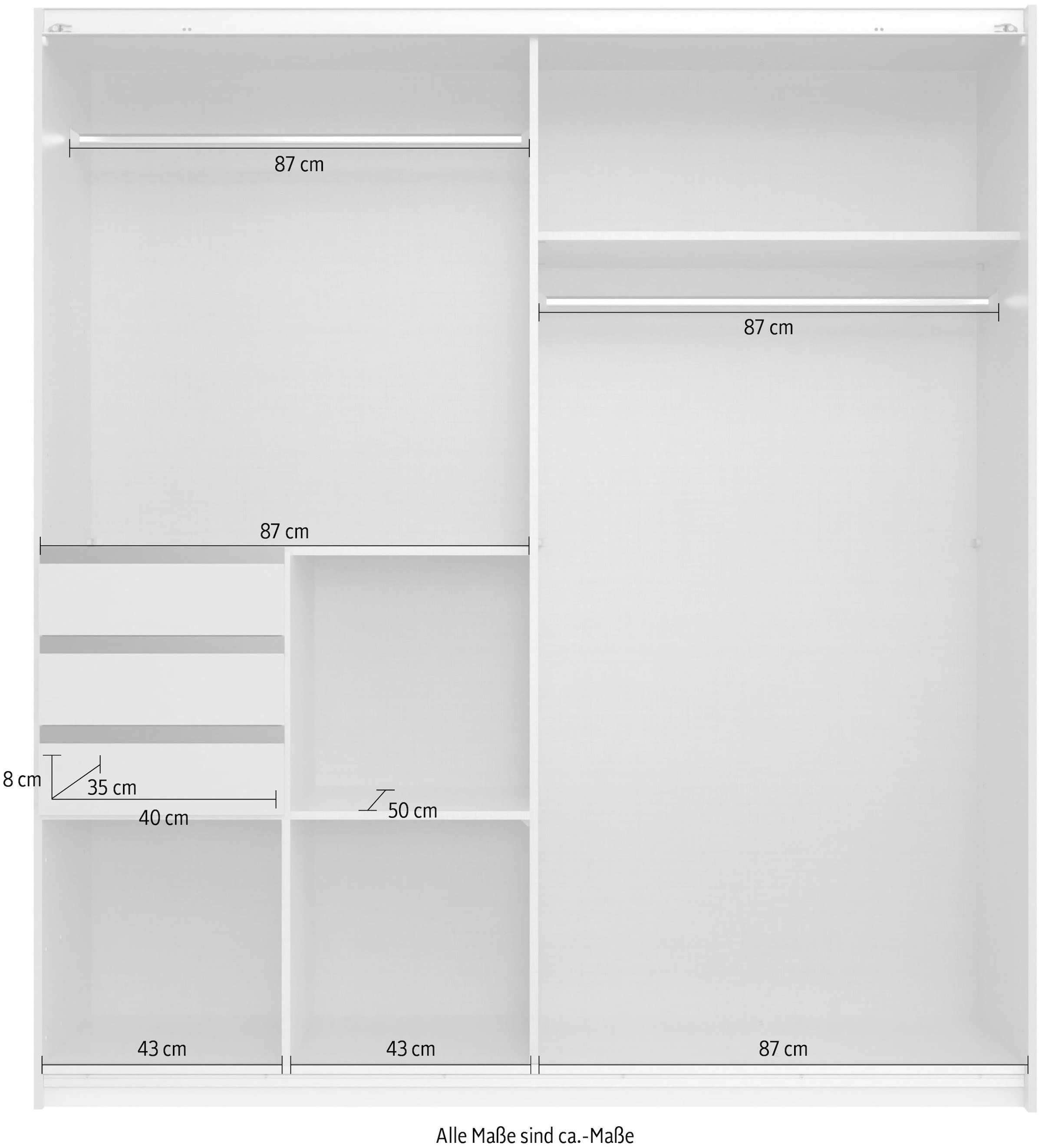 Wimex Schwebetürenschrank »SAIGON in den Breiten 180cm & 225cm, Farbe: Saharagrau« inkl. Spiegel