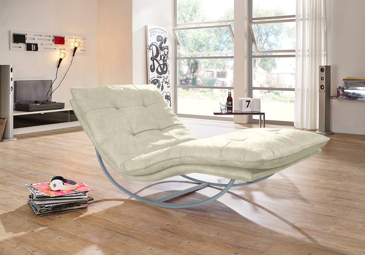 W.SCHILLIG Relaxliege »daily dreams«, in Waffelkissen-Optik, Schaukelgestell silber matt, in 2 Breiten