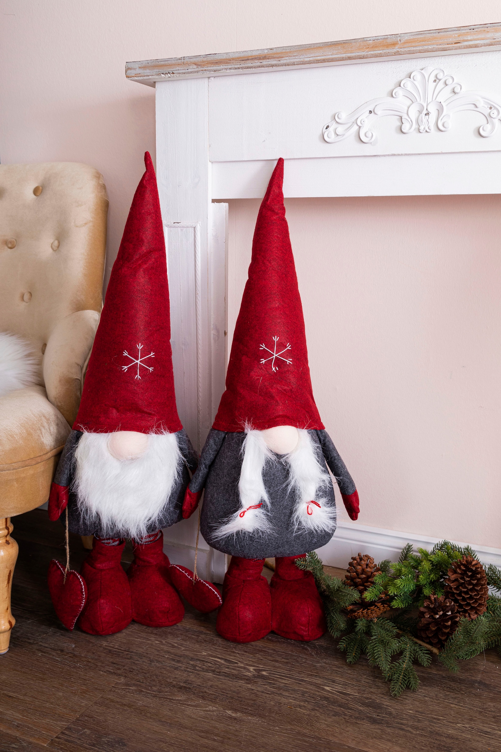 Myflair Möbel & Accessoires Wichtel »Weihnachtswichtelfrau mit Ausziehbeinen«, Dekofigur, Weihnachtsdeko, Höhe max. ca. 125 cm