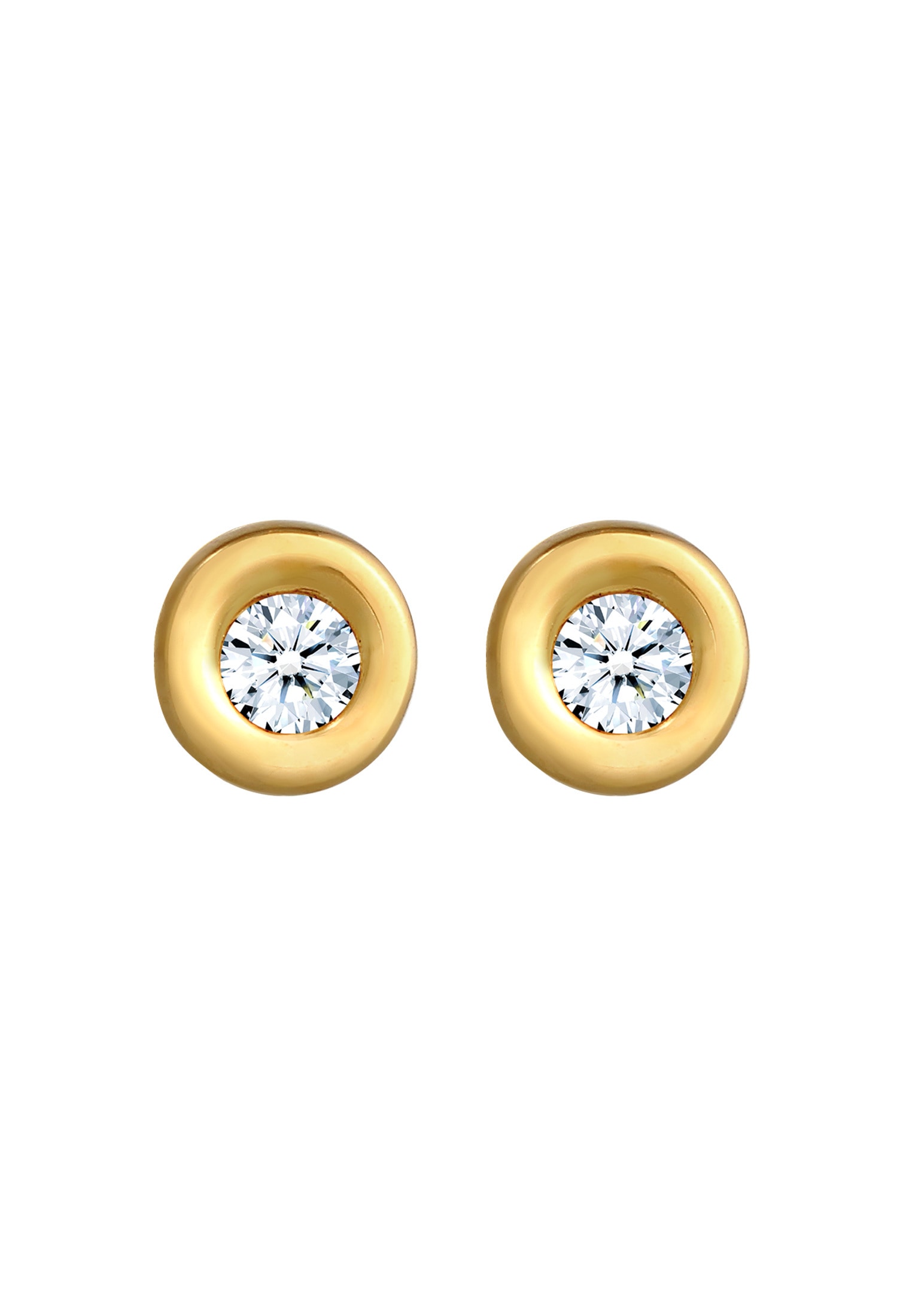 Elli DIAMONDS Paar Ohrstecker »Ohrringe Klassisch Solitär Diamant (0.12 ct.) 585 Gelbgold«