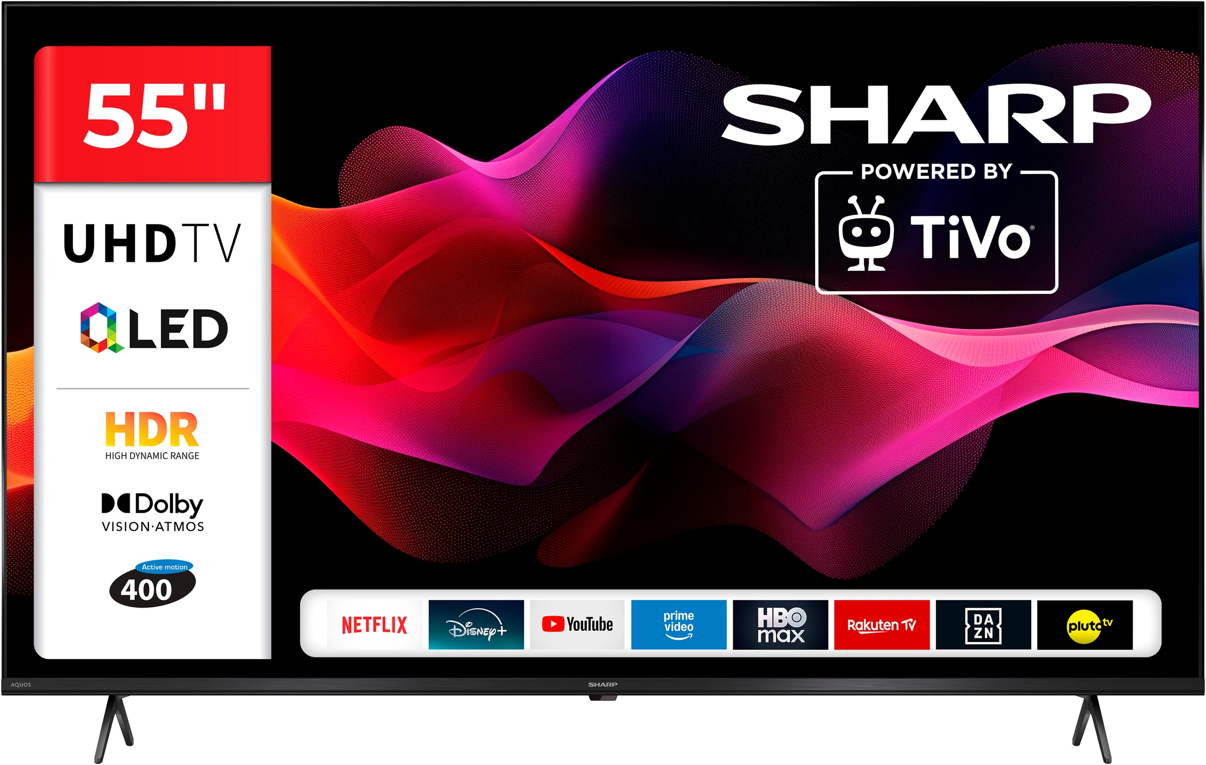 Sharp QLED-Fernseher »4T-C55HMx« 139 cm/55 ′′ Smart-TV, Größe 55 ′′