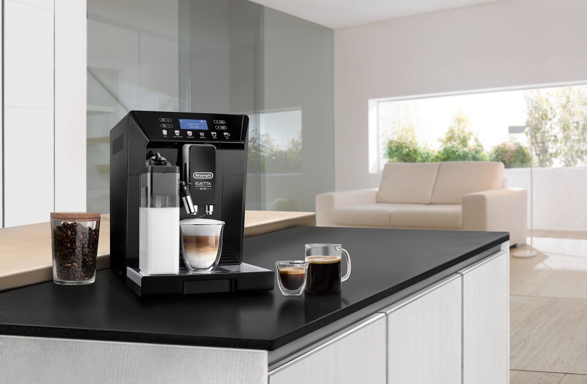 De'Longhi Kaffeevollautomat »ECAM 46.860.B Eletta Evo, schwarz«