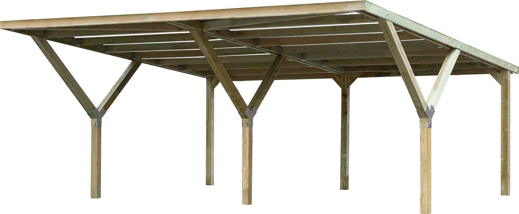 Weka Doppelcarport Holz 276 cm braun in braun, Größe B/H/T: 241 cm x
