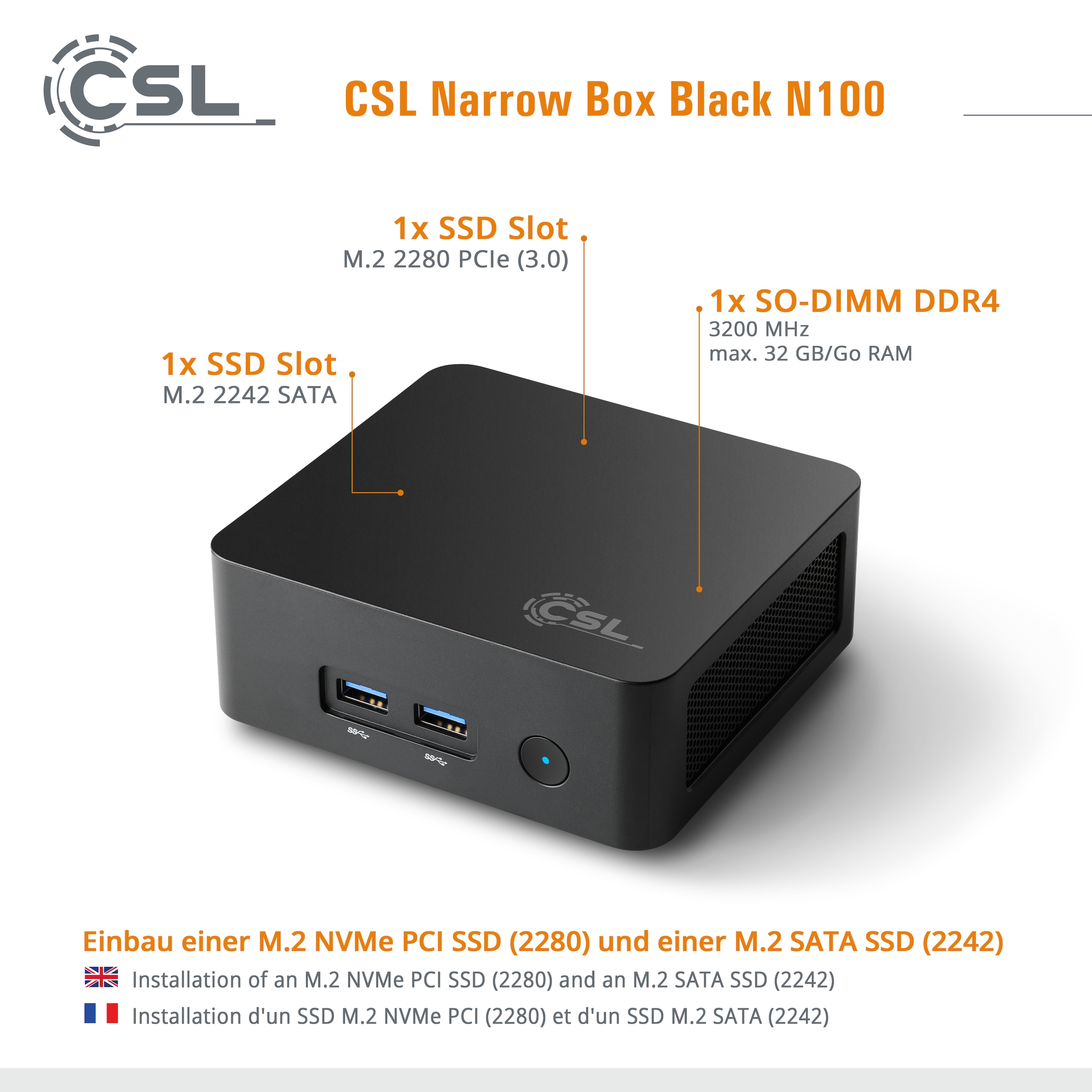 CSL PC »Narrow Box Black N100«