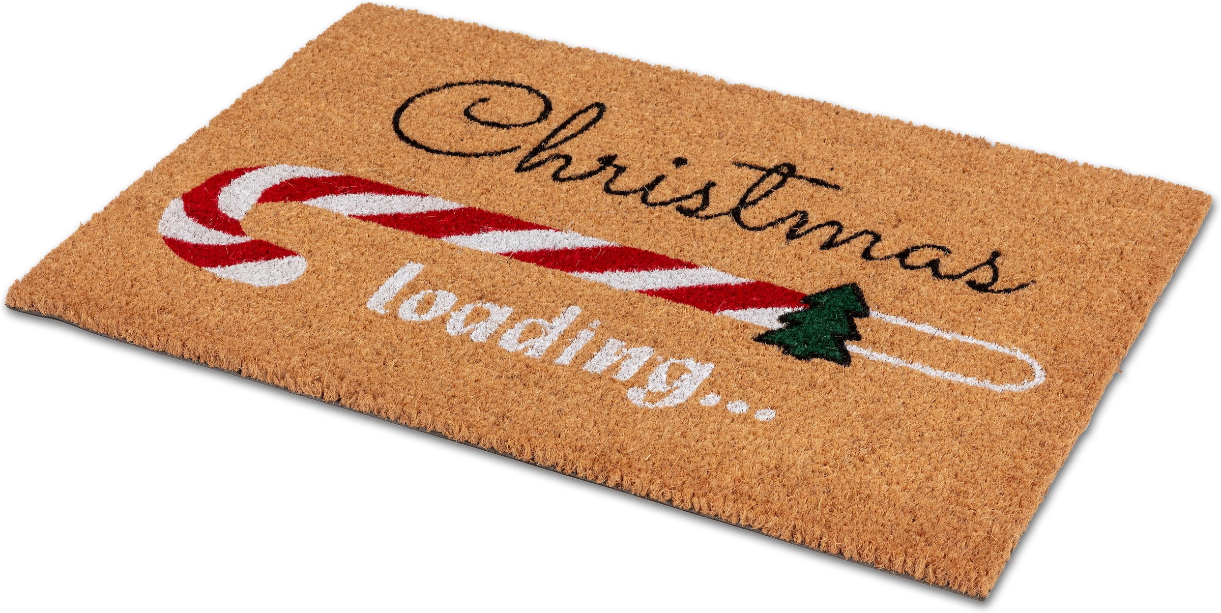 ASTRA Fußmatte »Kokosvelours  Xmas loadin  40x60« rechteckig 1,4 mm Höhe Kokos, Natürliches Material, Zuckerstange, Weihnachten