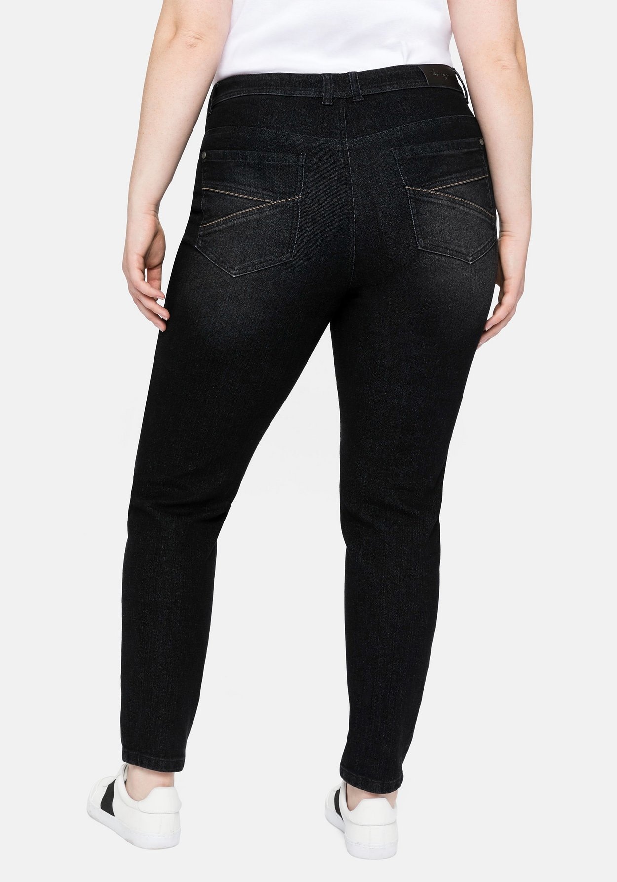 Sheego Stretch-Jeans »Jeans skinny, mit vorverlegter Teilungsnaht«