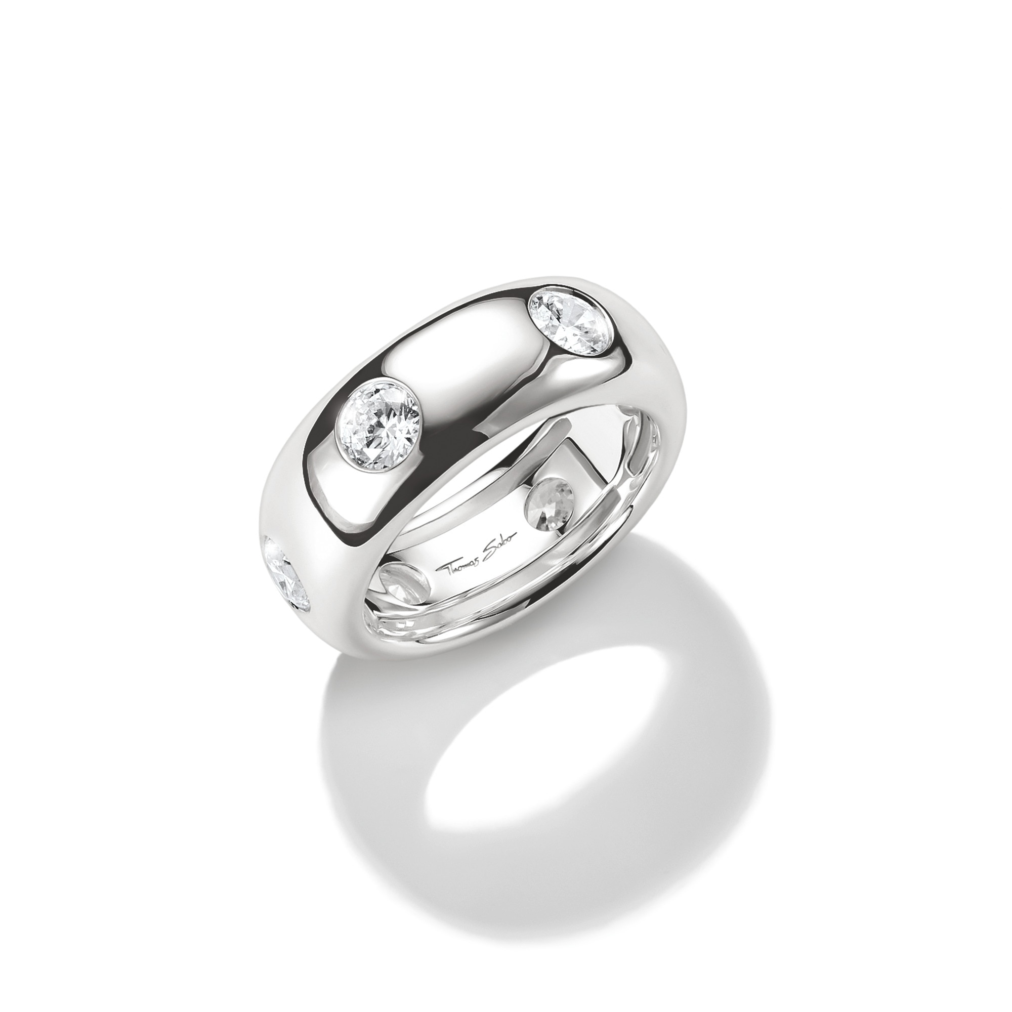 THOMAS SABO Fingerring »Bold Elegance Bandring silber« mit Zirkonia (synth.)