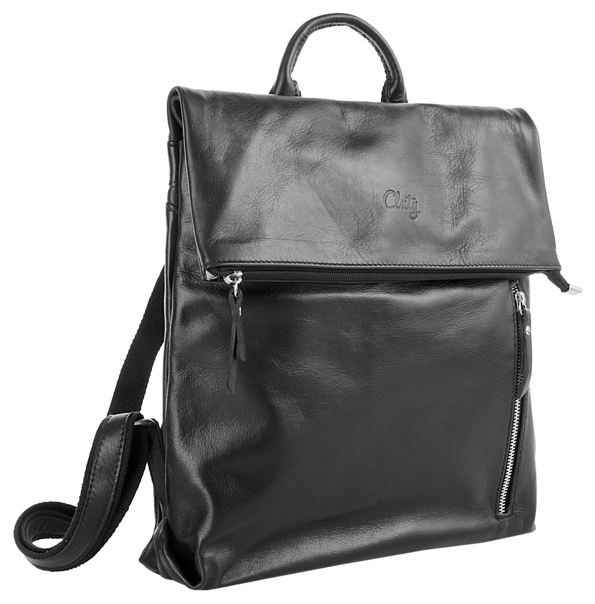 Cluty Cityrucksack, echt Leder, Made in Italy