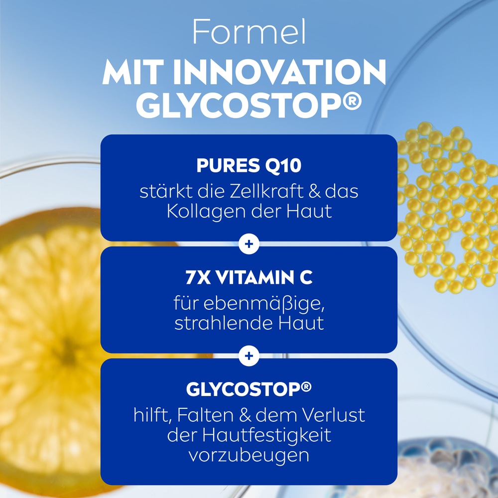 Nivea Tagescreme »Q10 ANTI-FALTEN ENERGY VITAMIN C TAGEPFLEGE LSF 15« 24h Feuchtigkeit für strahlendes, gesundes Hautbild