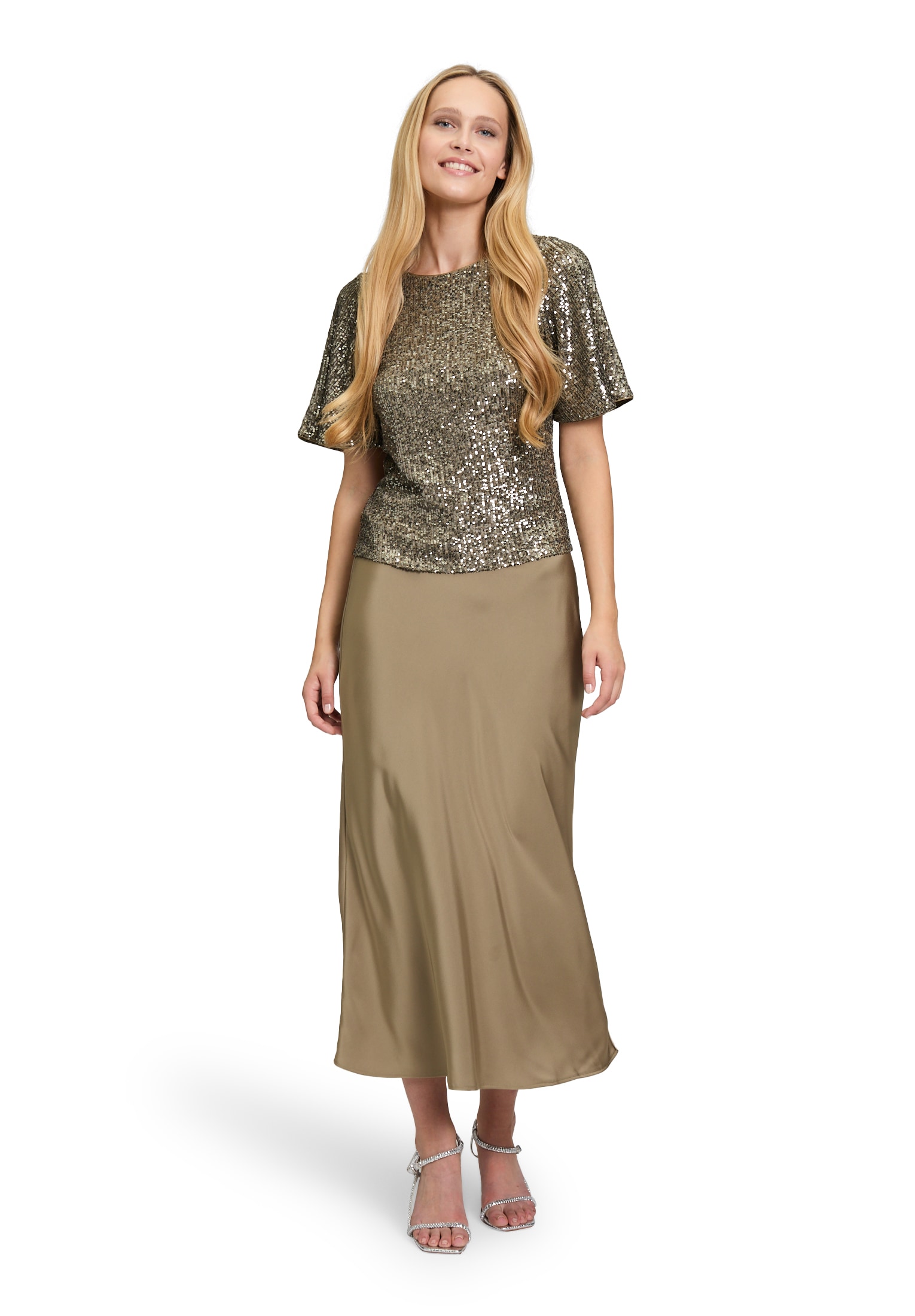 Vera Mont T-Shirt »Pailletten-Bluse mit Flügelärmeln«