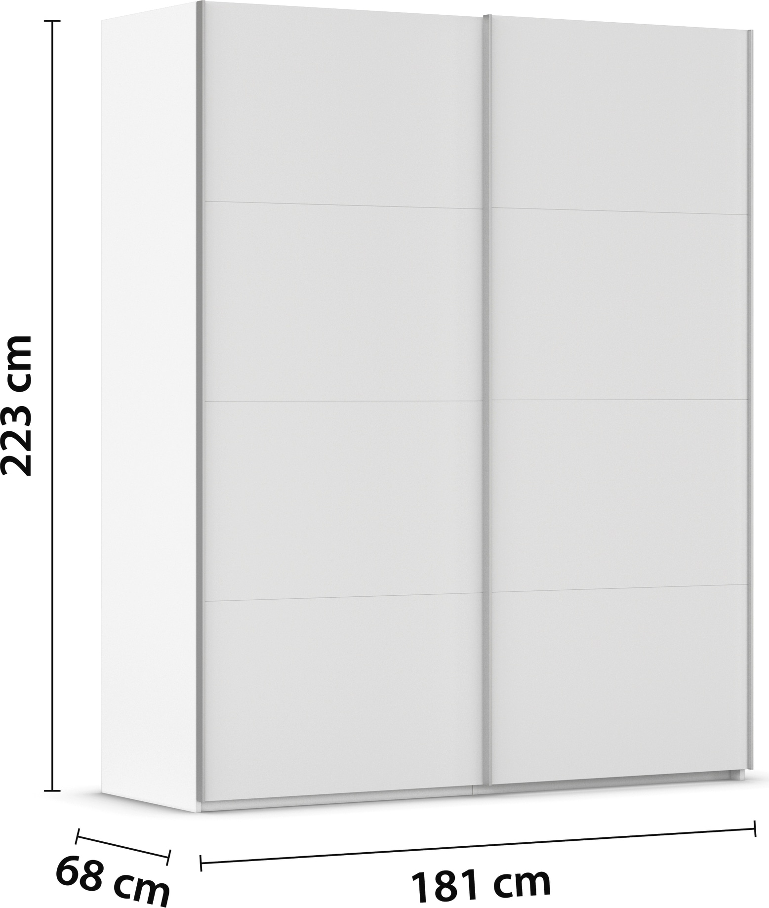 rauch Schwebetürenschrank »Kleiderschrank Schrank Garderobe Schlafzimmerschrank SCALE-FYRA« edle viergeteilte Türen viele Farben und Griff-Farben MADE IN GERMANY
