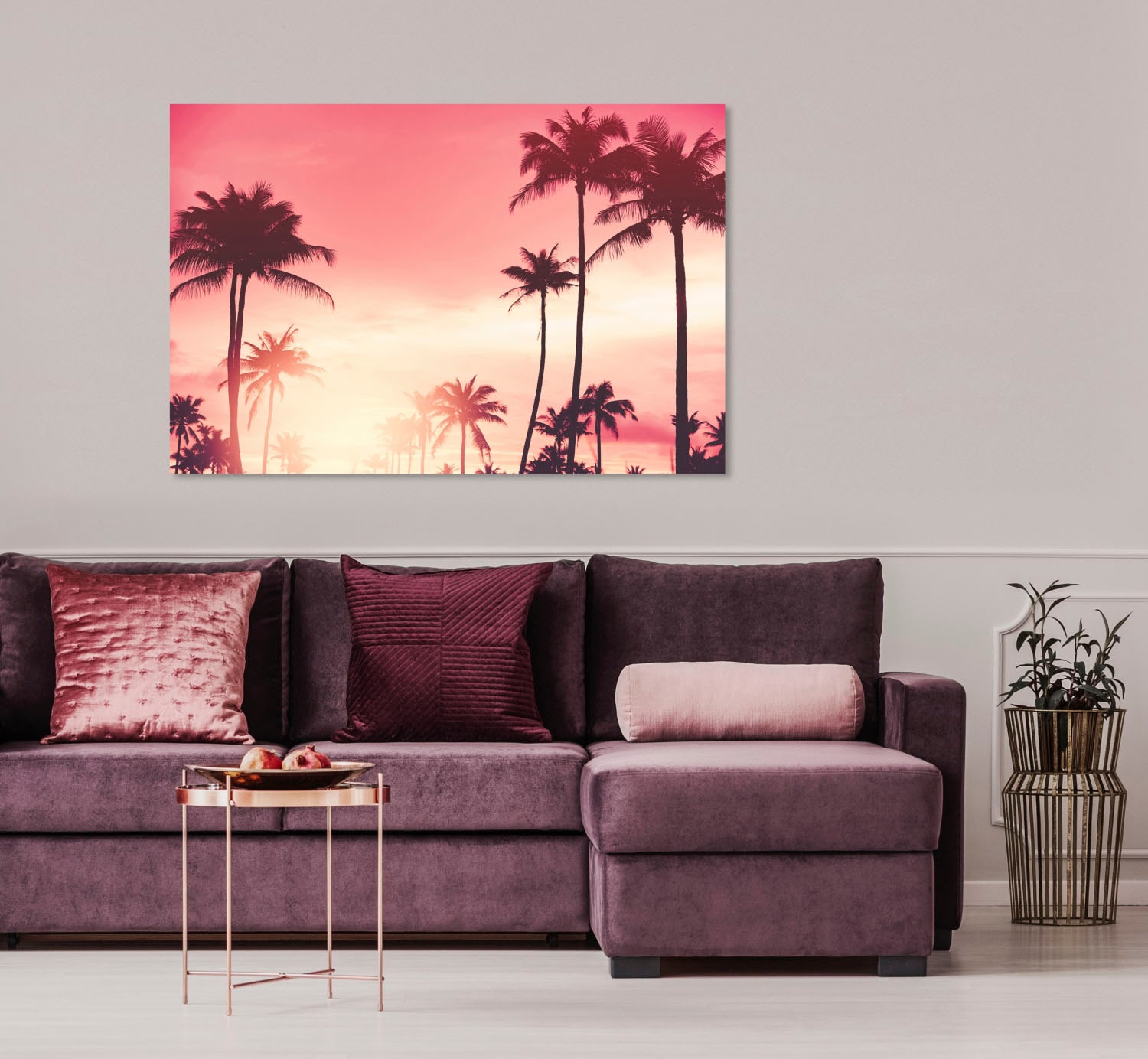 queence Acrylglasbild »Palmen im Sonnenuntergang«, Himmel-Himmelsbilder-Palmen-Amerika-Bilder von Amerika, Fine Art-Print in Galeriequalität