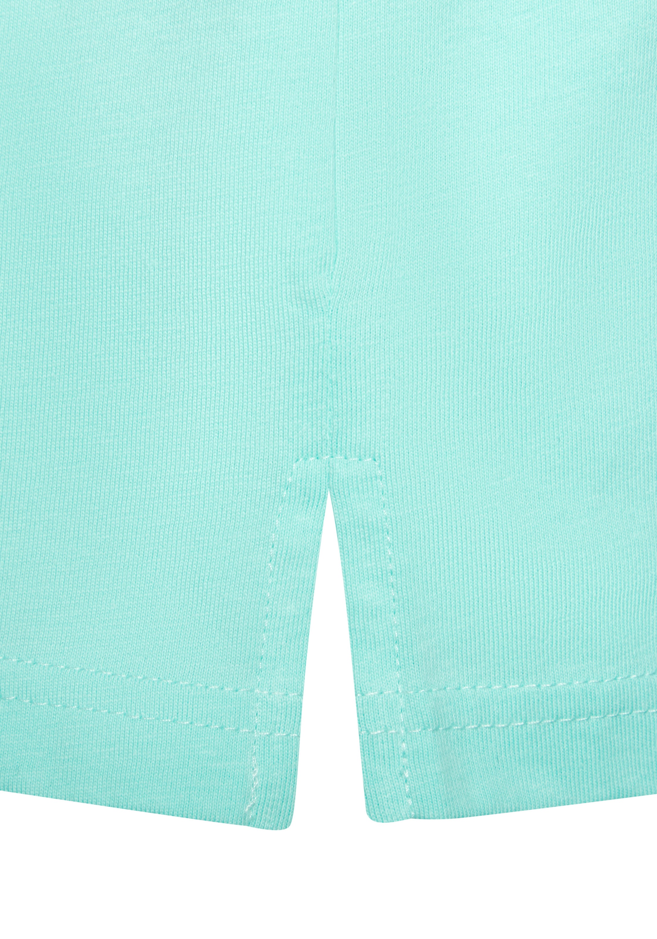 Beachtime T-Shirt »mit modischem Schlitz am Saum«, aus hochwertiger Baumwoll-Qualität