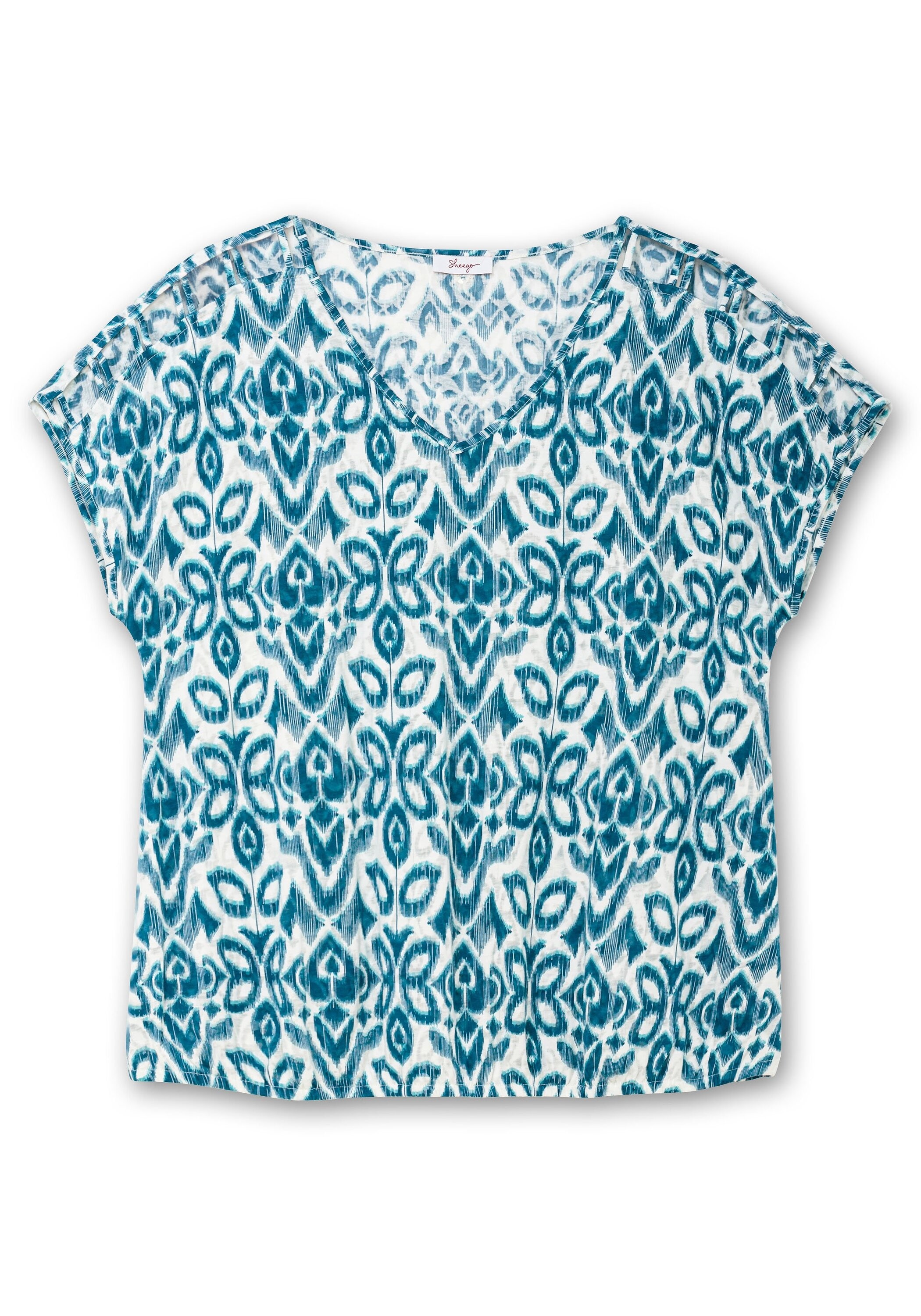 Sheego T-Shirt »Ausbrenner-Shirt mit Gummizugbund«