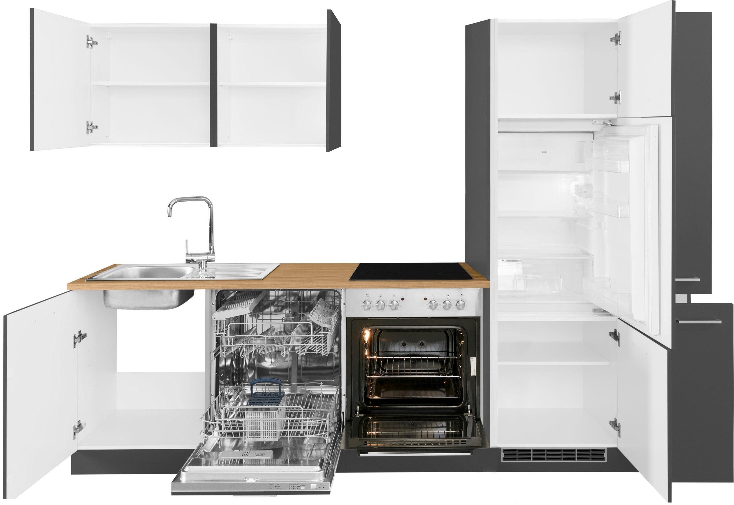 KOCHSTATION Küchenzeile »KS-Kehl«, ohne E-Geräte, Breite 270 cm, für Kühlschrank und Geschirrspüler