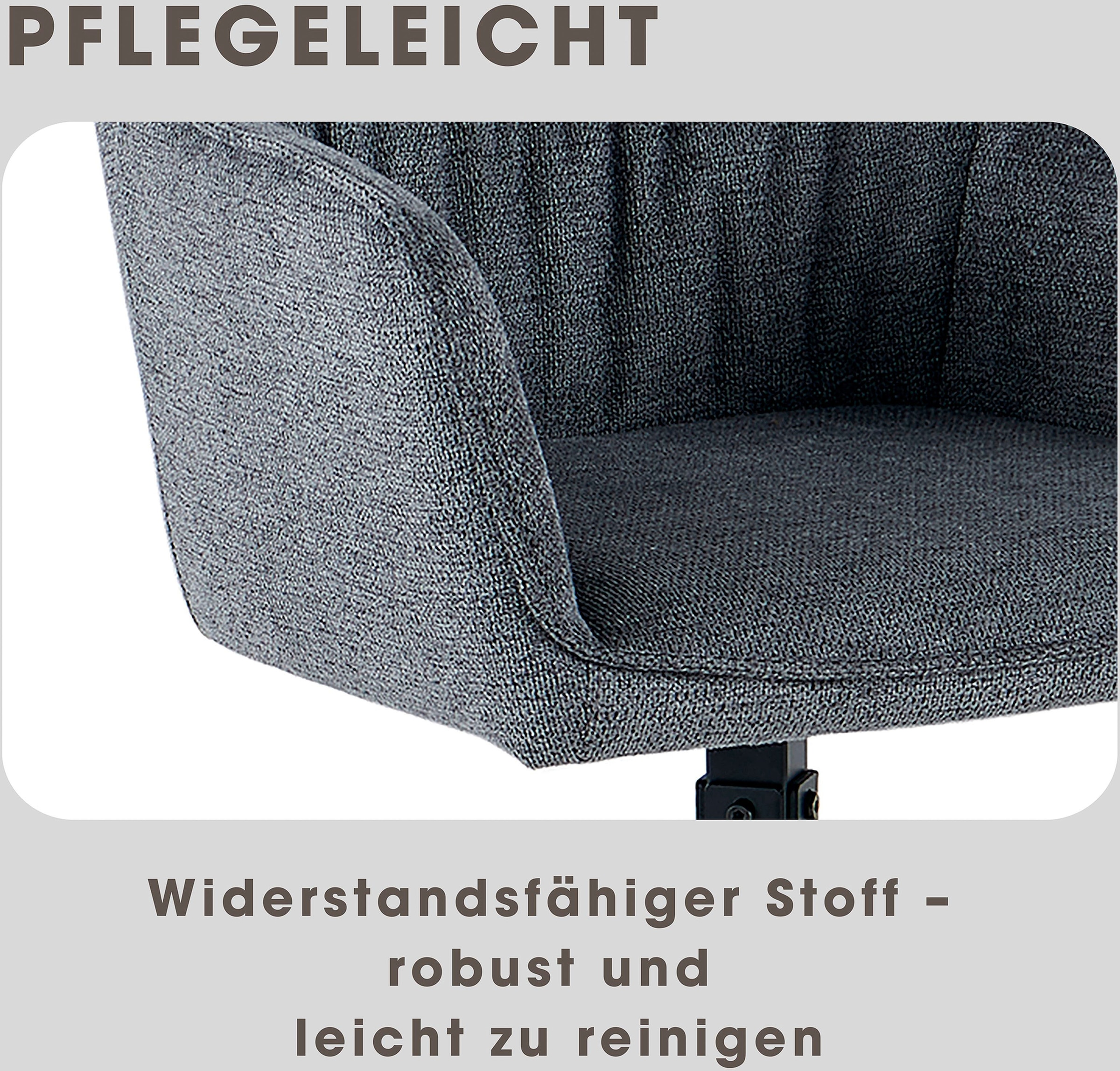 OTTO home Esszimmerstuhl »Turin« (Set) 2 Stk.moderner Stuhl, 360 Grad drehbar, mit hochwertigem Strukturstoff