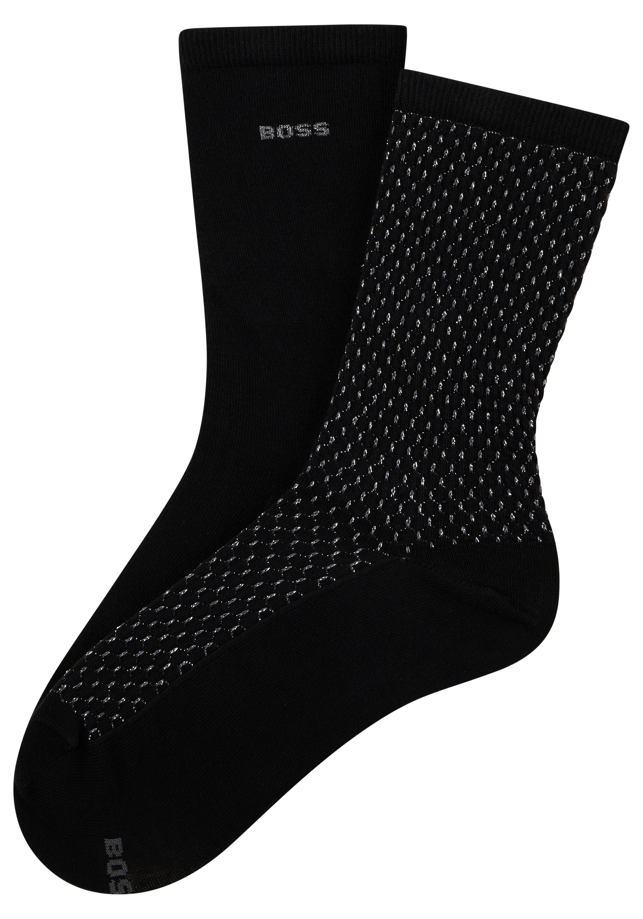 BOSS Businesssocken »2P RS ShineDiam CC W« Packung, 2 Paar tlg. mittelhoch