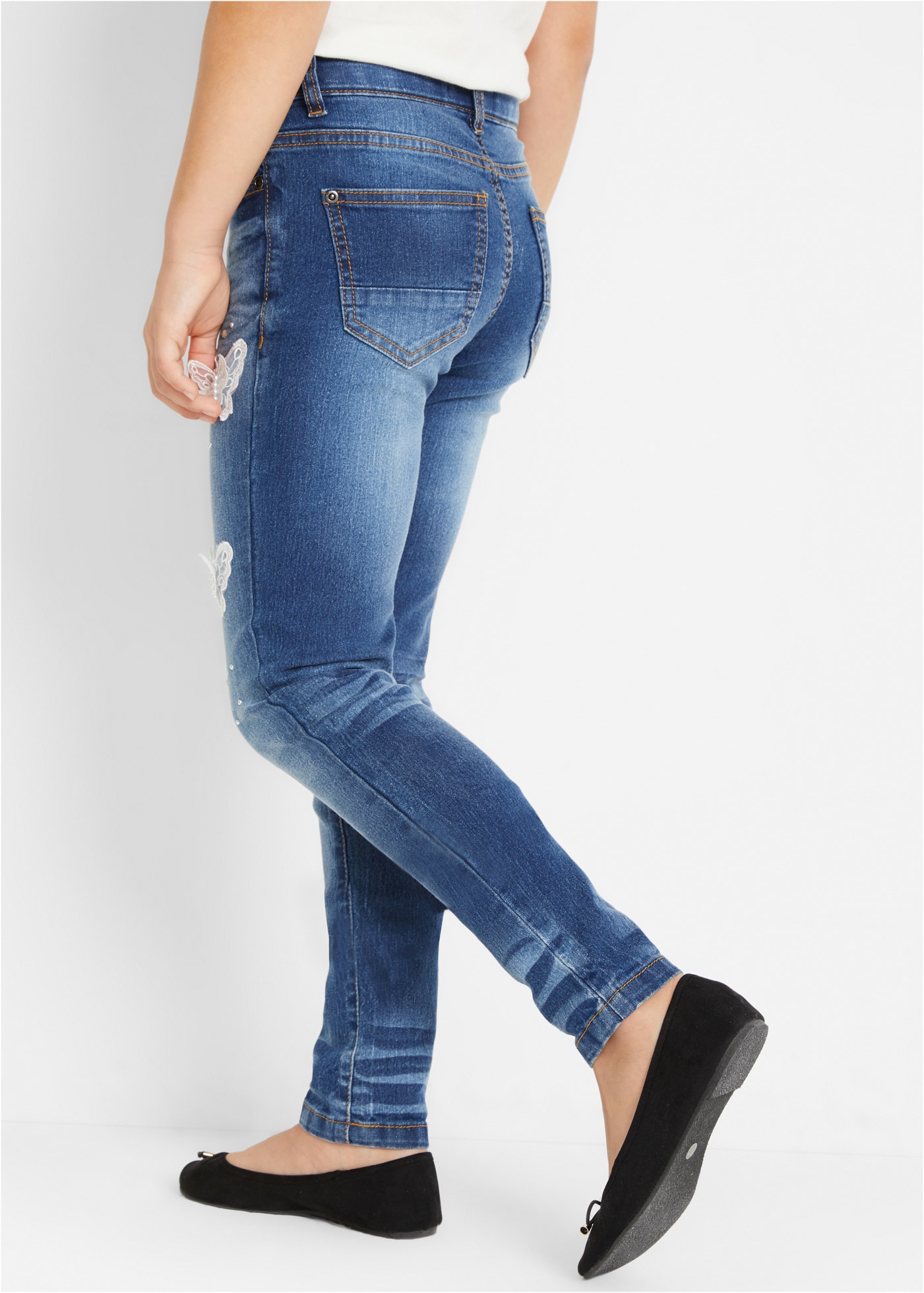 bonprix Skinny-fit-Jeans Skinny-fit-Passform, aus Baumwolle, Polyester und Elasthan