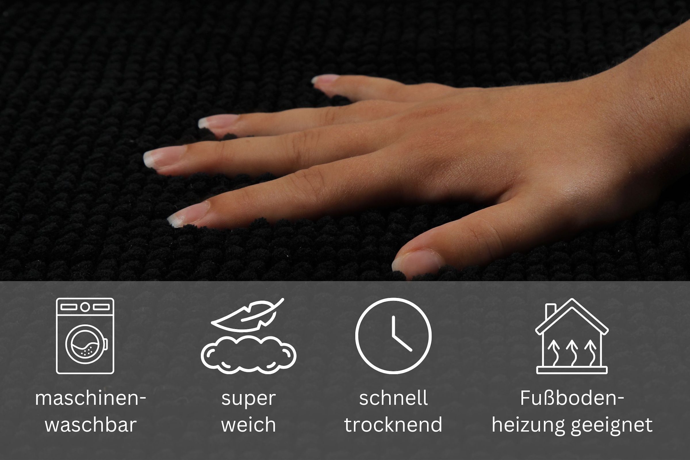 OTTO home Badematte »Kaelan , weicher Chenille« Höhe 14 mm rutschhemmend beschichtet fußbodenheizungsgeeignet Badvorleger, Badteppich weiches Chenille, pastellfarben, Badezimmer