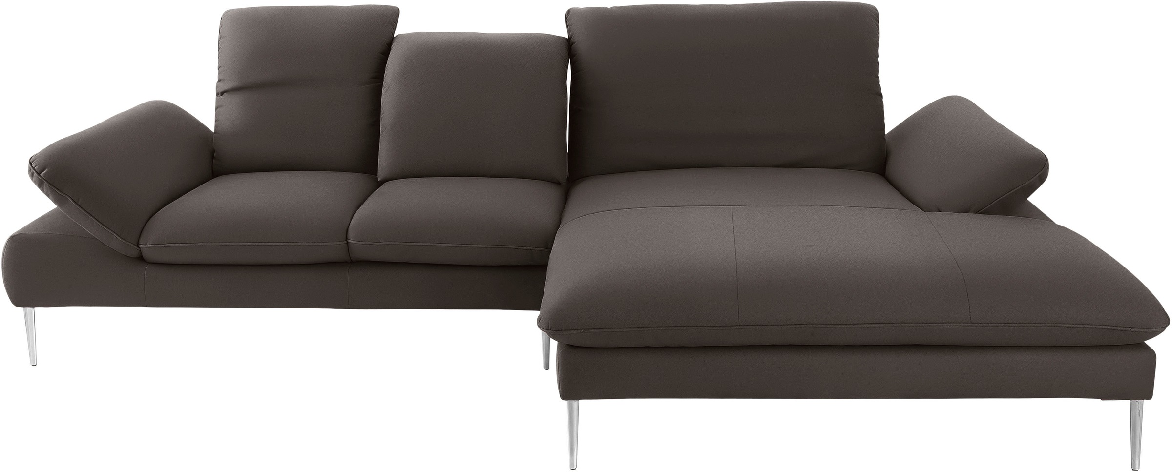 W.SCHILLIG Ecksofa »enjoy&MORE, Designsofa, elegant und bequem, L-Form«, mit Sitztiefenverstellung, Füße Chrom glänzend, Breite 310 cm
