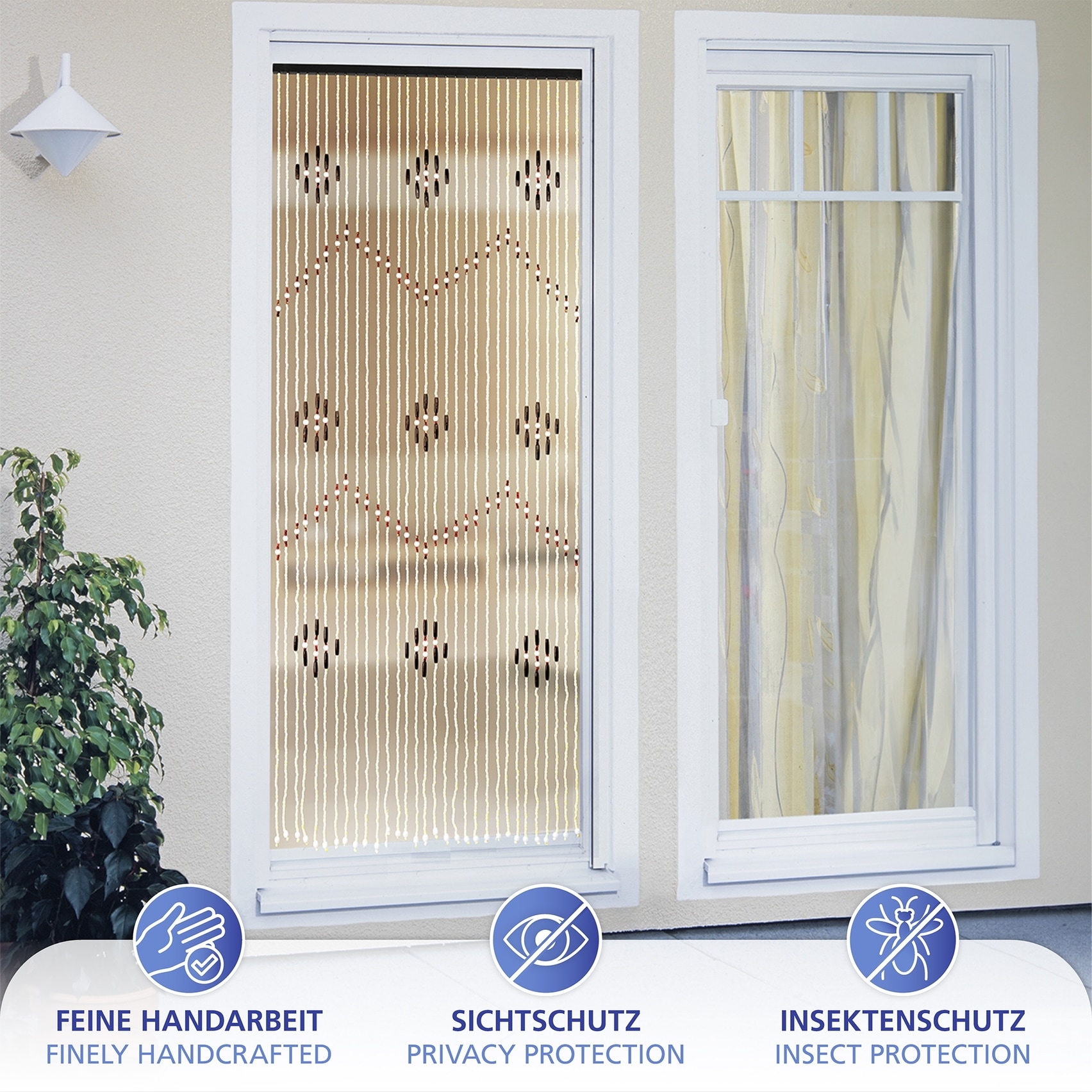 Maximex Insektenschutz-Vorhang »Türvorhang - Holzperlen« 1 Stk. tlg. Insekten- und Sichtschutz aus Bambus, für Balkon oder Terrasse