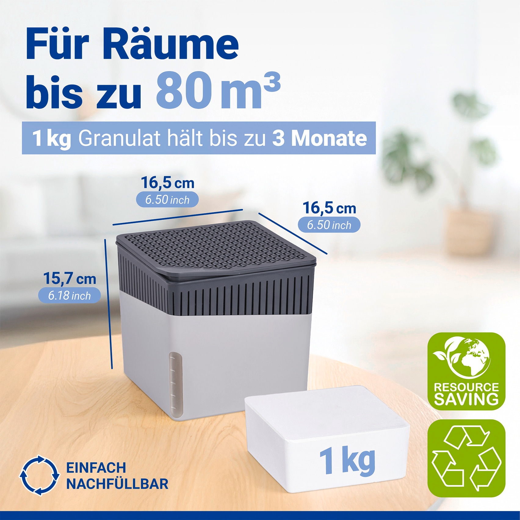 WENKO Luftentfeuchter »Cube« für 80 m³ Räume 1000 g