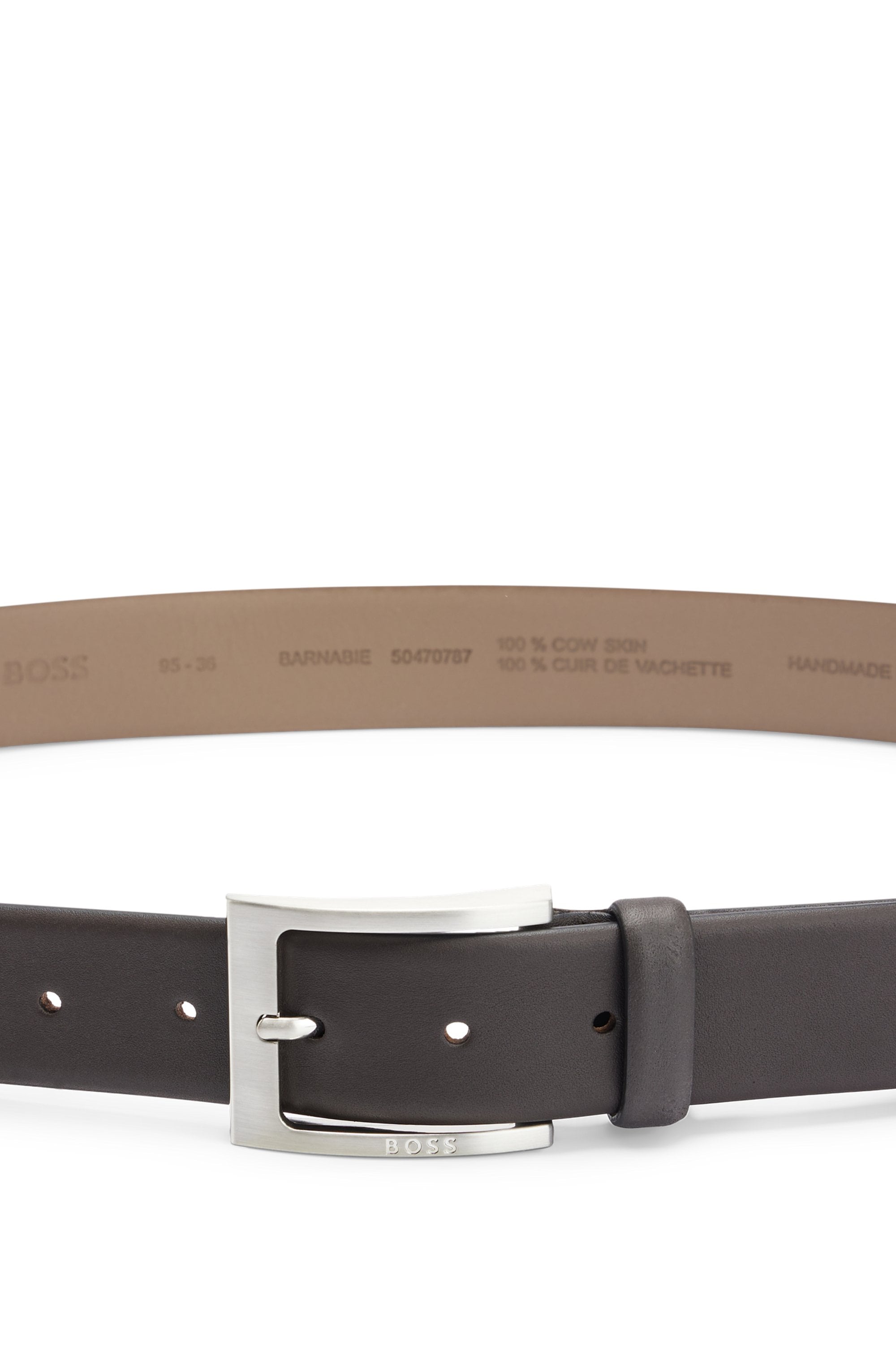 BOSS Ledergürtel aus Nappaleder mit BOSS Logo-Dornschliesse