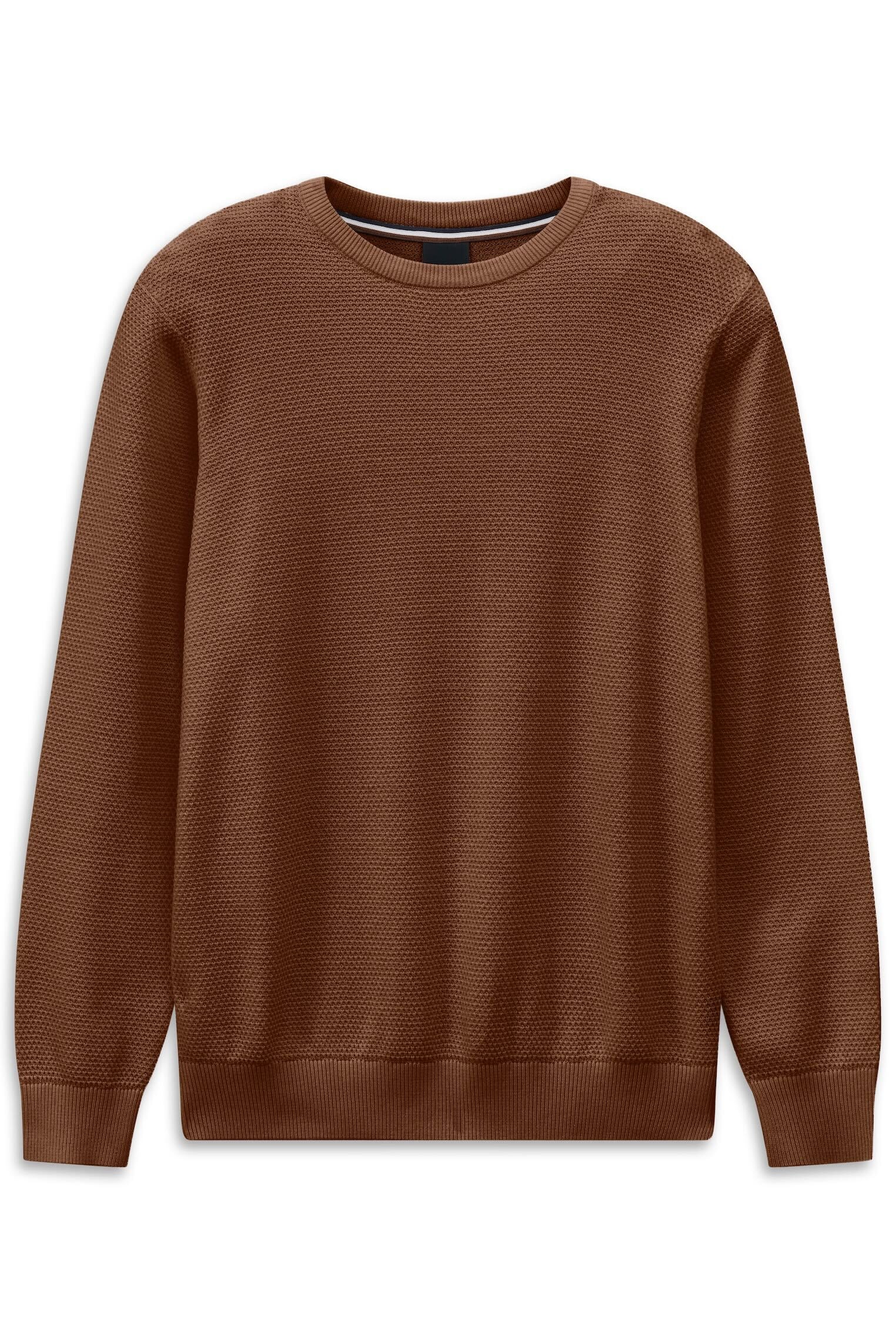 bugatti Rundhalspullover »Regular Fit« mit einer Struktur