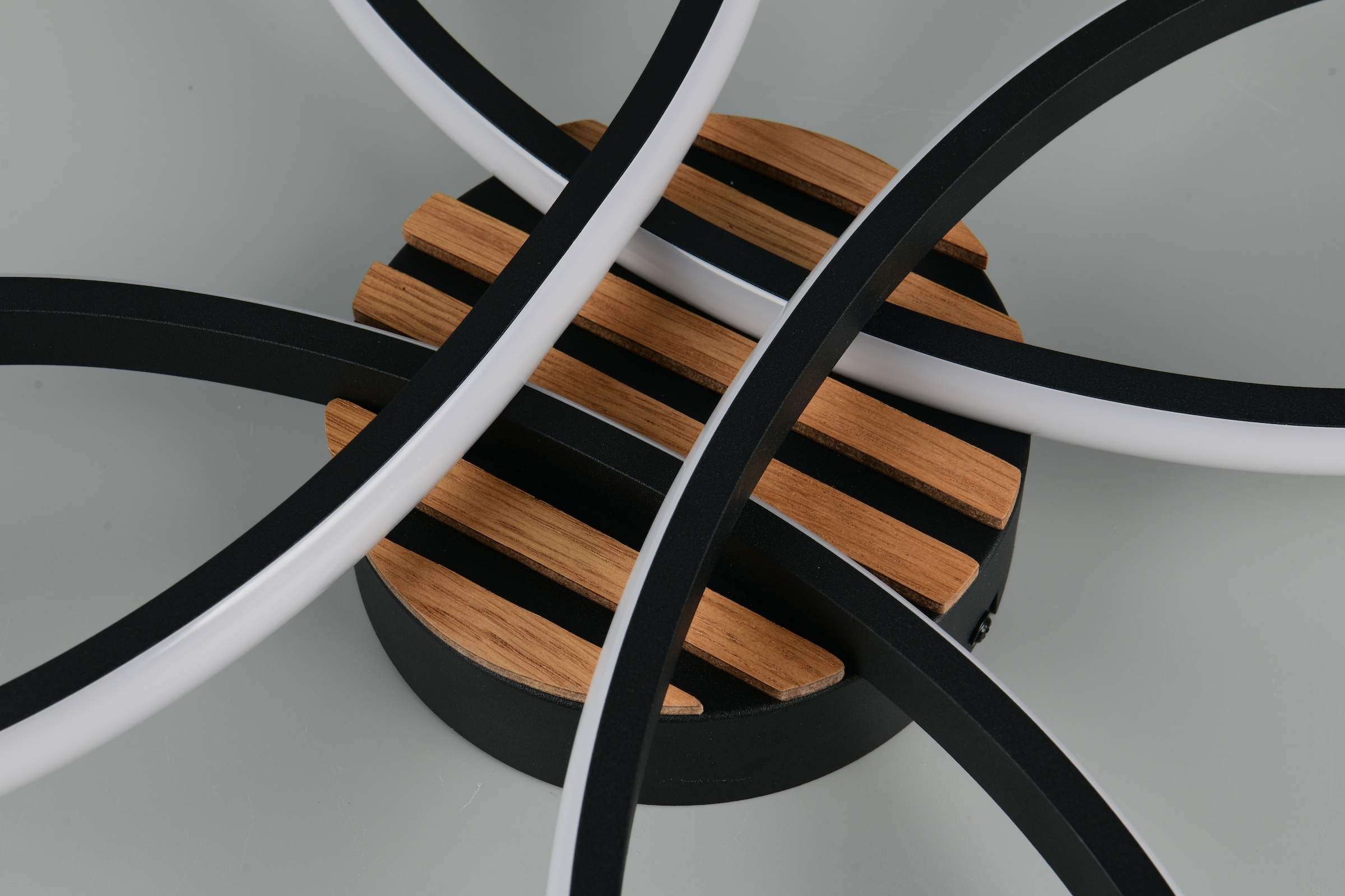 OTTO home LED Deckenleuchte »Ullii, Deckenlampe mit Fernbedienung dimmbar Nachtlicht Memory« LED-Board 1 Stk. warmweiß - kaltweiß CCT stufenlos warm- bis kaltweiß, Holzelemente in Optik Akustikpaneel