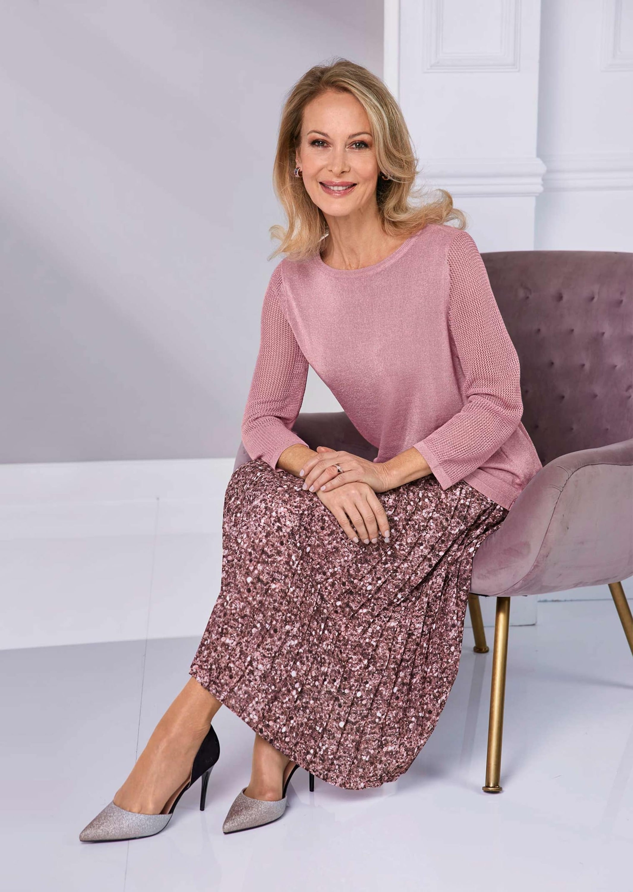 GOLDNER 3/4 Arm-Pullover »Kurzgröße Pullover mit Glanzgarn«