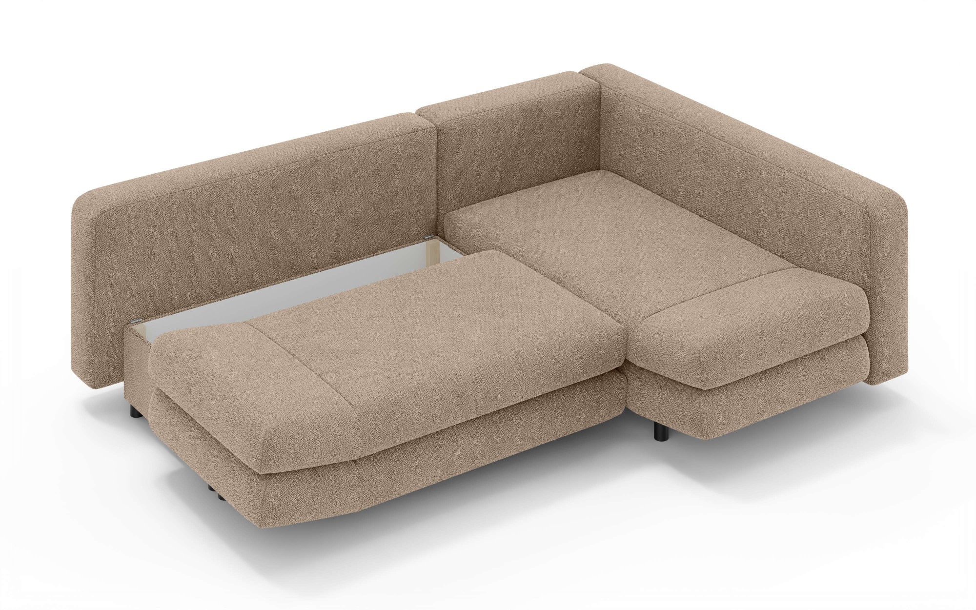 Home affaire Ecksofa »LENNARA Schlafsofa mit Bettkasten, Maße B/T/H: 234/179/85 cm«, L-Form mit Ottomane rechts/links, mit Wellenunterfederung