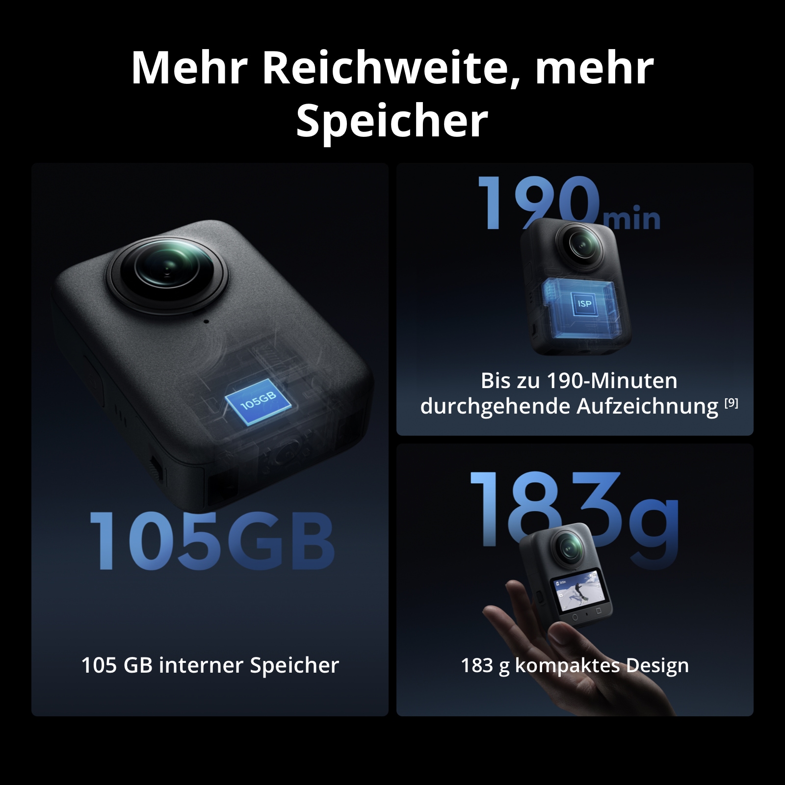 DJI Action Cam »Osmo 360 Standard Combo« 8K Bluetooth 360°-Kamera