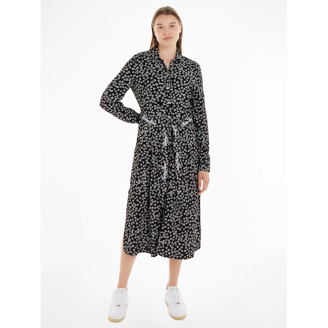 Tommy Jeans Blusenkleid »TJW DITSY BELTED MIDI DRESS EXT«, mit Musterung  online bei OTTO