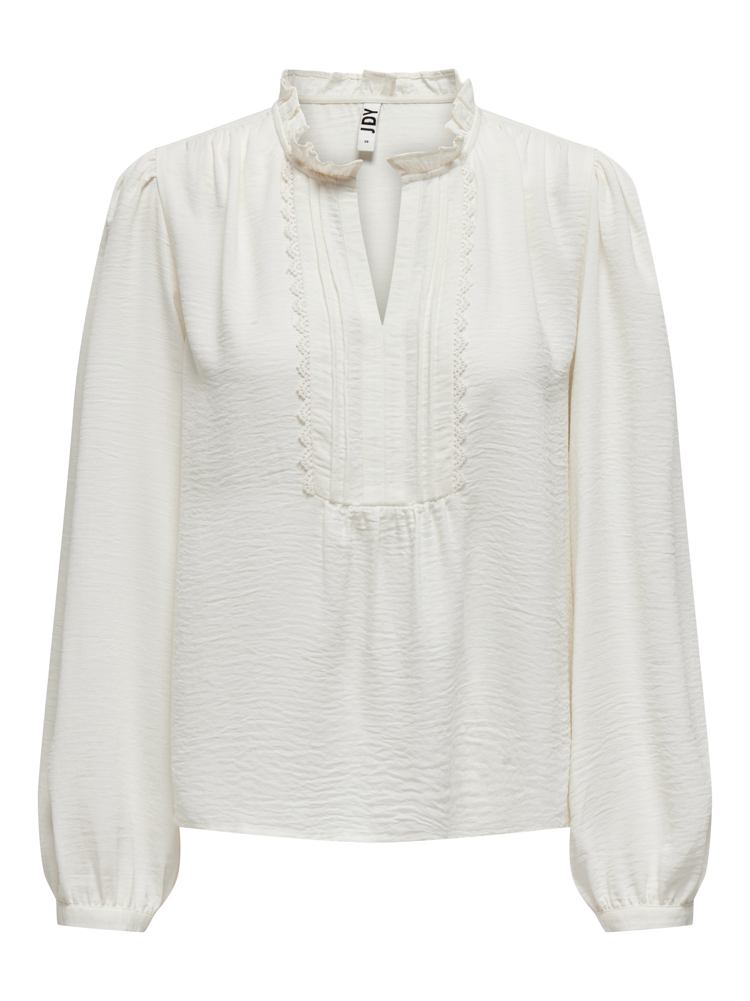 JDY Langarmbluse »JDYRACHEL LIFE L/S PINTUCK TOP WVN NOOS«, im romantischen Look mit Spitzenbordüre
