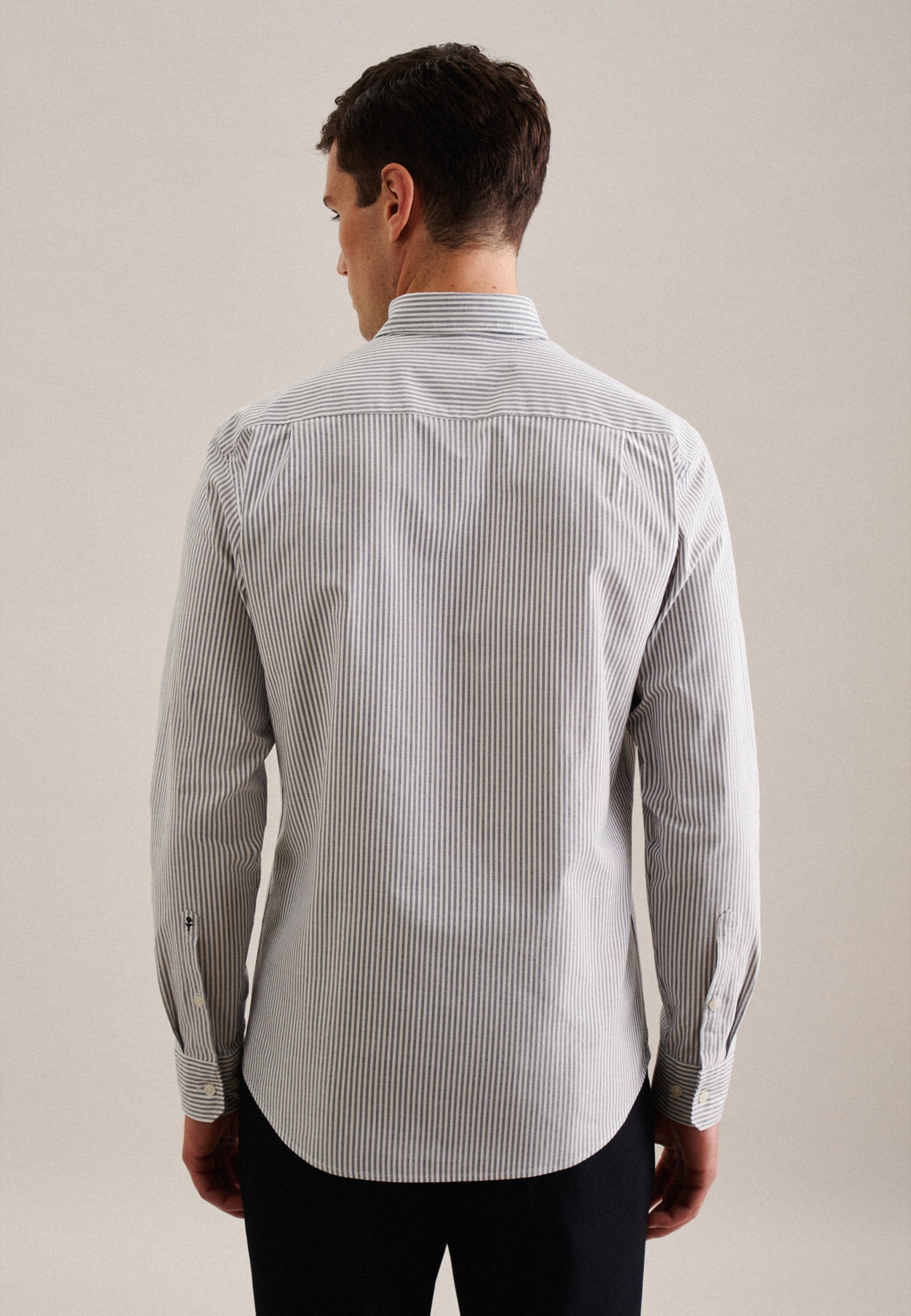 seidensticker Businesshemd »Schwarze Rose« Regular 1/1 Button-Down-Kragen Streifen