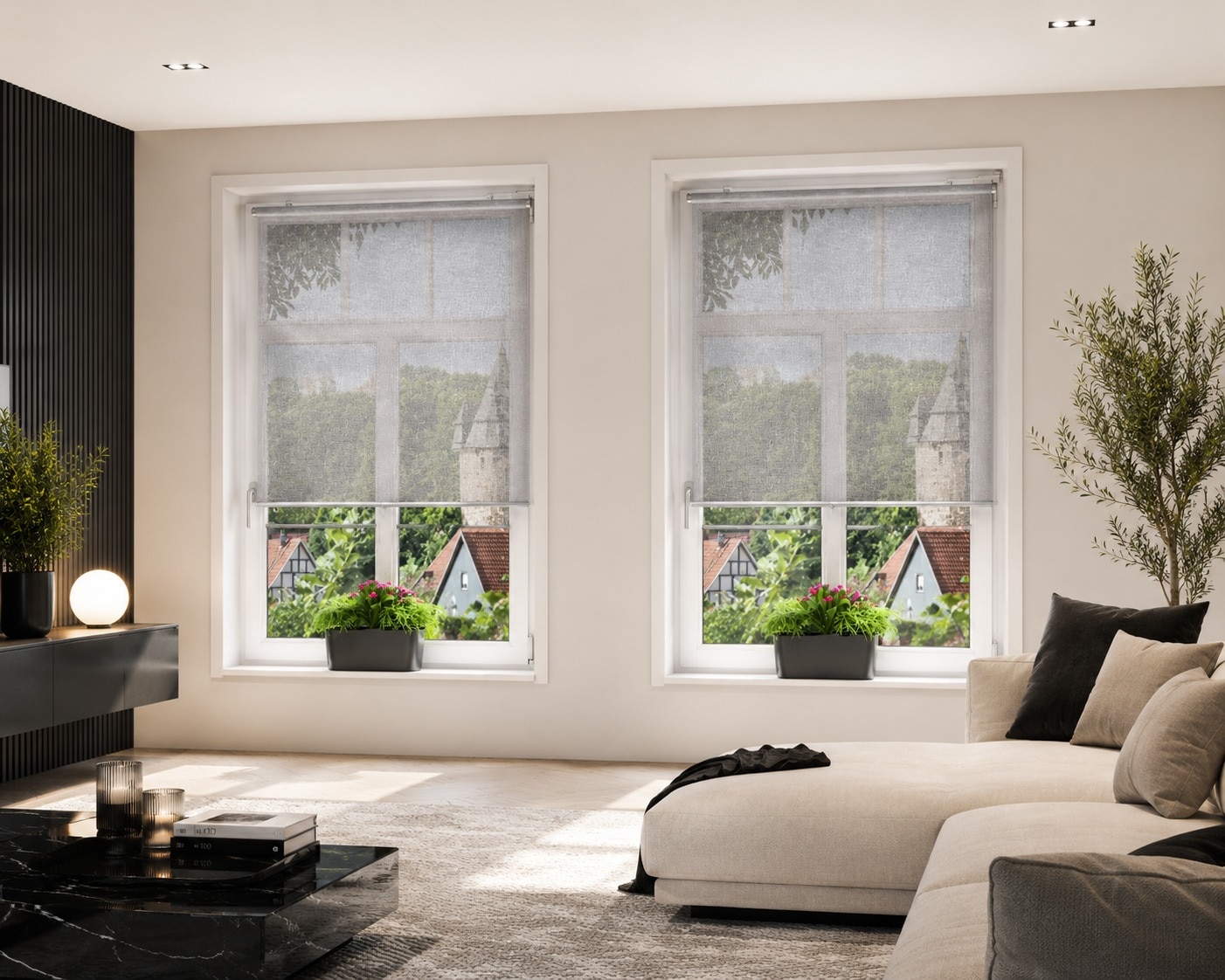 K-HOME Springrollo halbtransparent mit Bohren/ohne Bohren freihängend