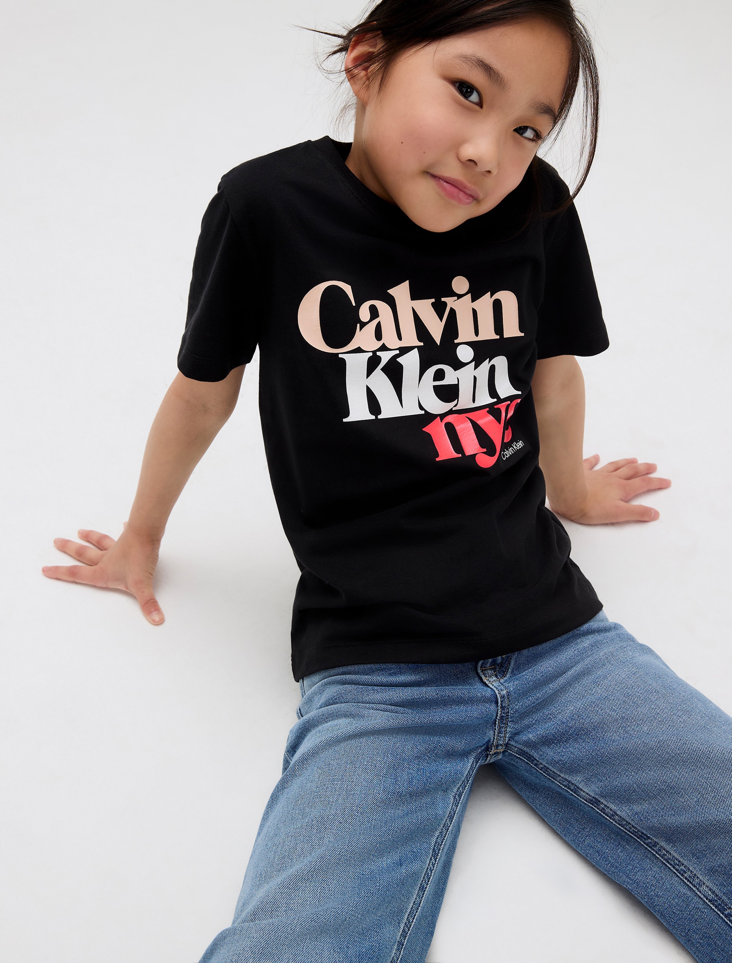 Calvin Klein Jeans Weite Jeans »HR WIDE LEG AUTHENTIC BLUE DENIM«, für Kinder bis 16 Jahre, mit weitem Bein