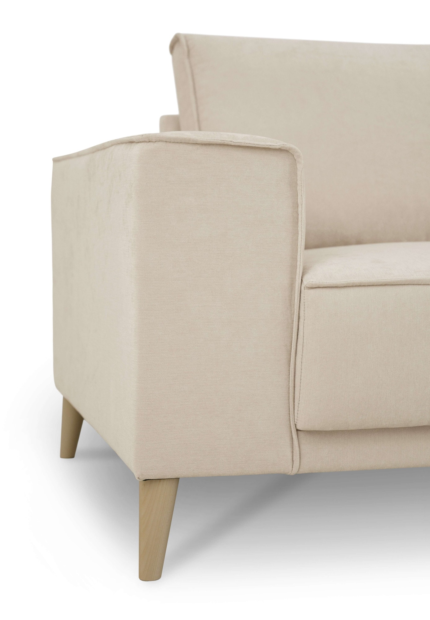 OTTO home Ecksofa »Oland Skandi, weicher Chenille-Stoff« L-Form, 289 cm, Wellenunterfederung, Skandi-Design, Massivholzfüße