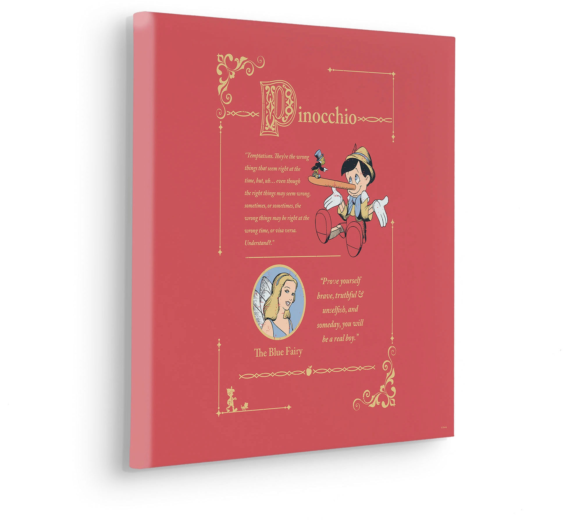 Komar Leinwandbild »Pinocchio Vice Versa - Größe 40 x 40 cm«, Disney, (1 St., 40 x 40 cm (Breite x Höhe), Keilrahmenbild mit Echtholzrahmen, Kinderzimmer
