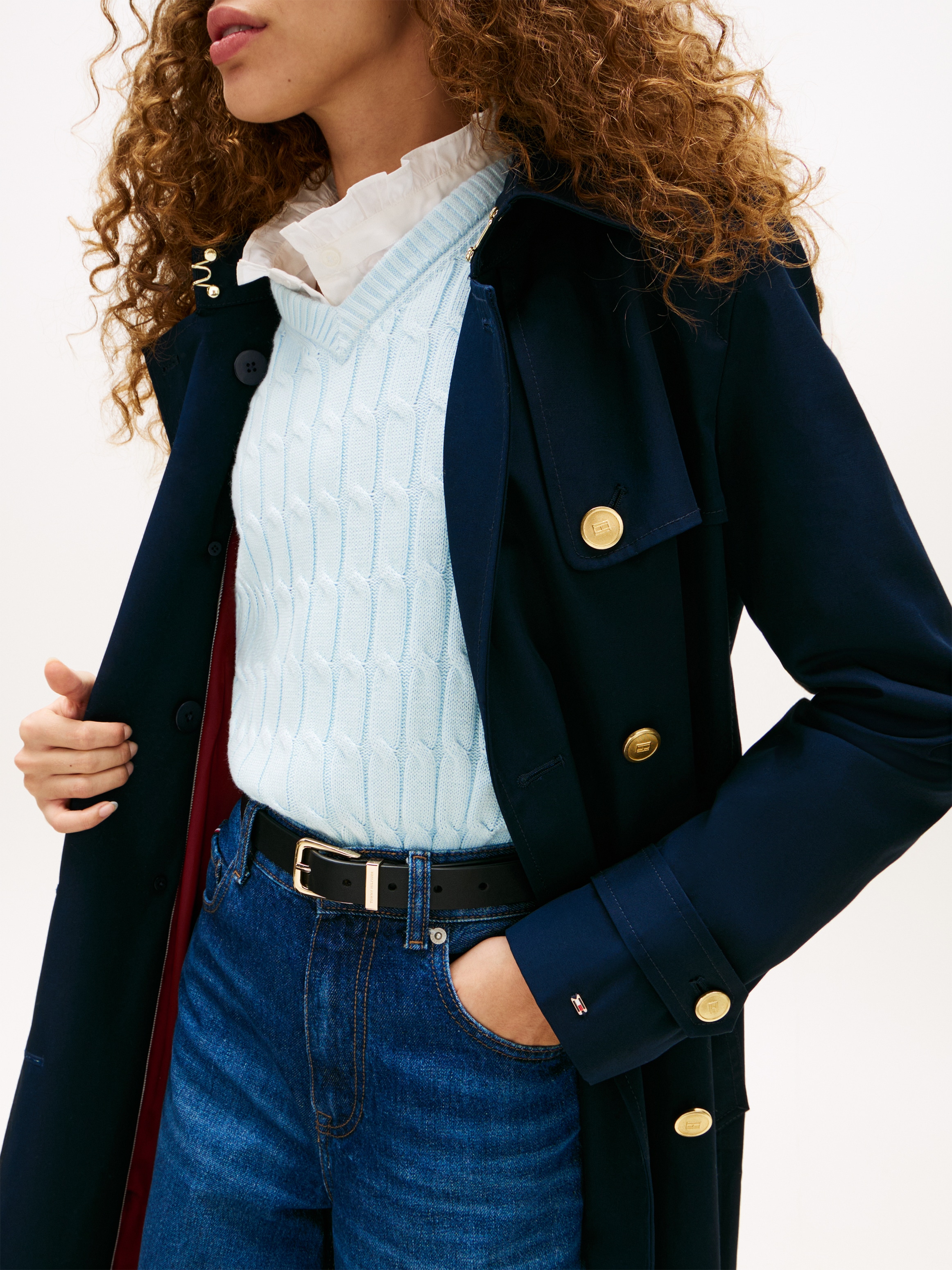 Tommy Hilfiger Trenchcoat »SLIM COTTON MIDI TRENCH«