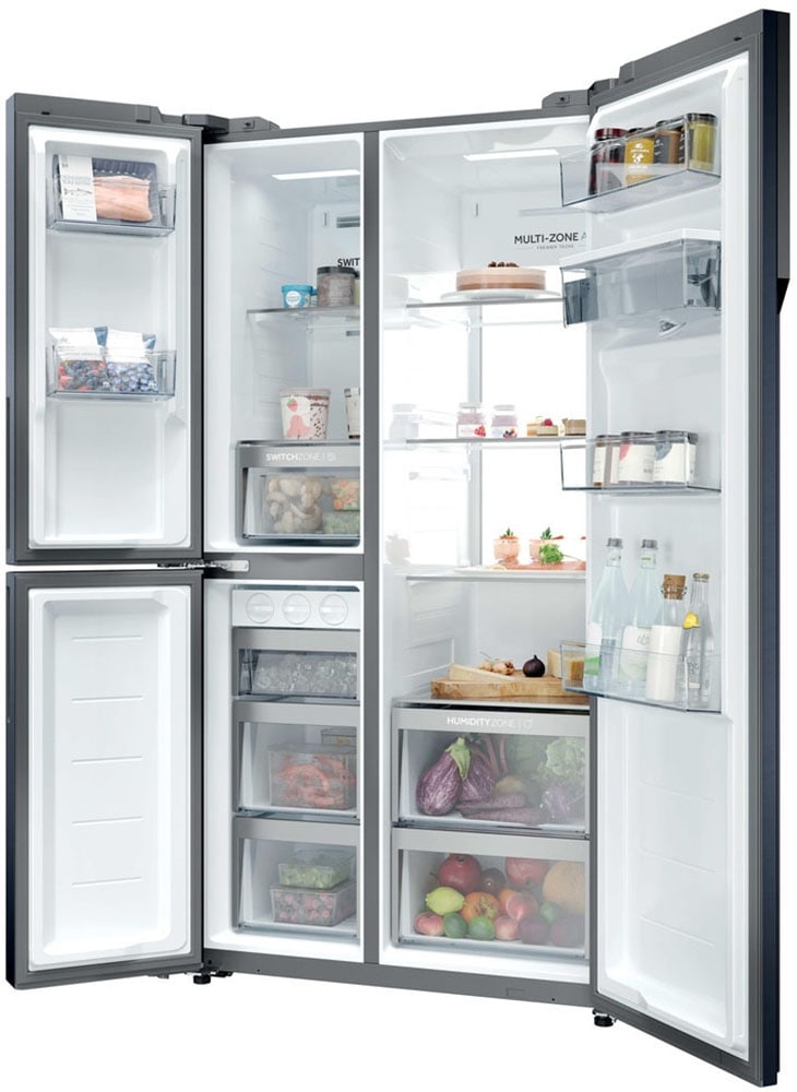 Haier Multi Door SBS 3D »HSPR79F18DWMB« 177,5 cm hoch 90,5 cm breit Humidity Zone: Obst, Gemüse und Salat 2x länger frisch halten