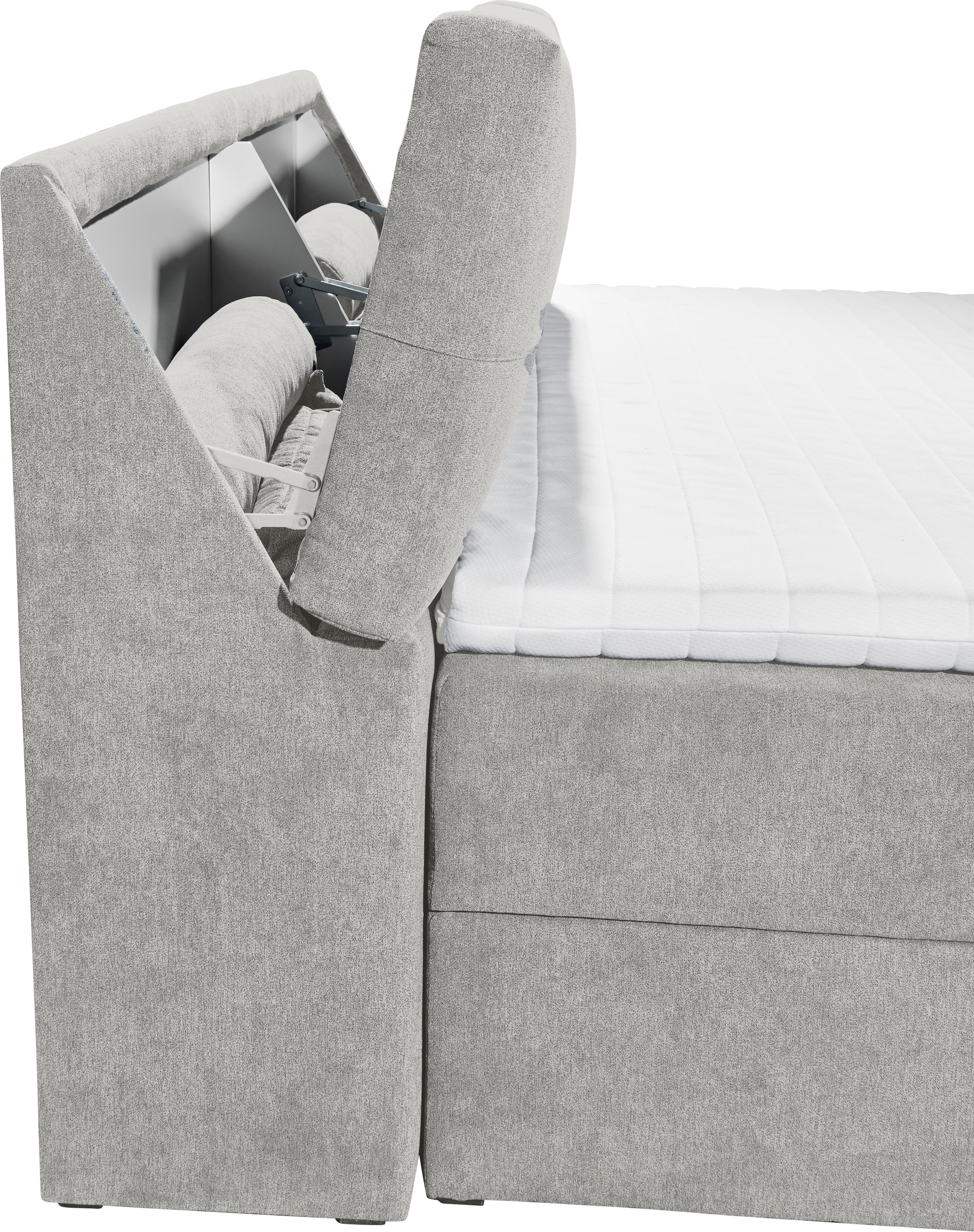 ED EXCITING DESIGN Boxbett »Redmond«, (5 St.), inkl. Zwei Bettkästen, Stauraum im Kopfteil und Topper
