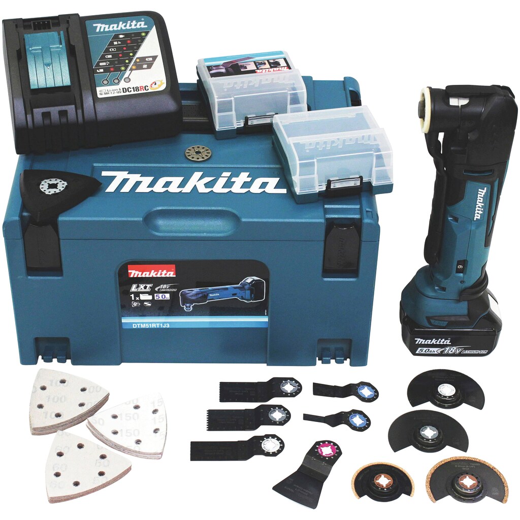 Makita Akku-Multifunktionswerkzeug »DTM51RT1J3«, (Set)