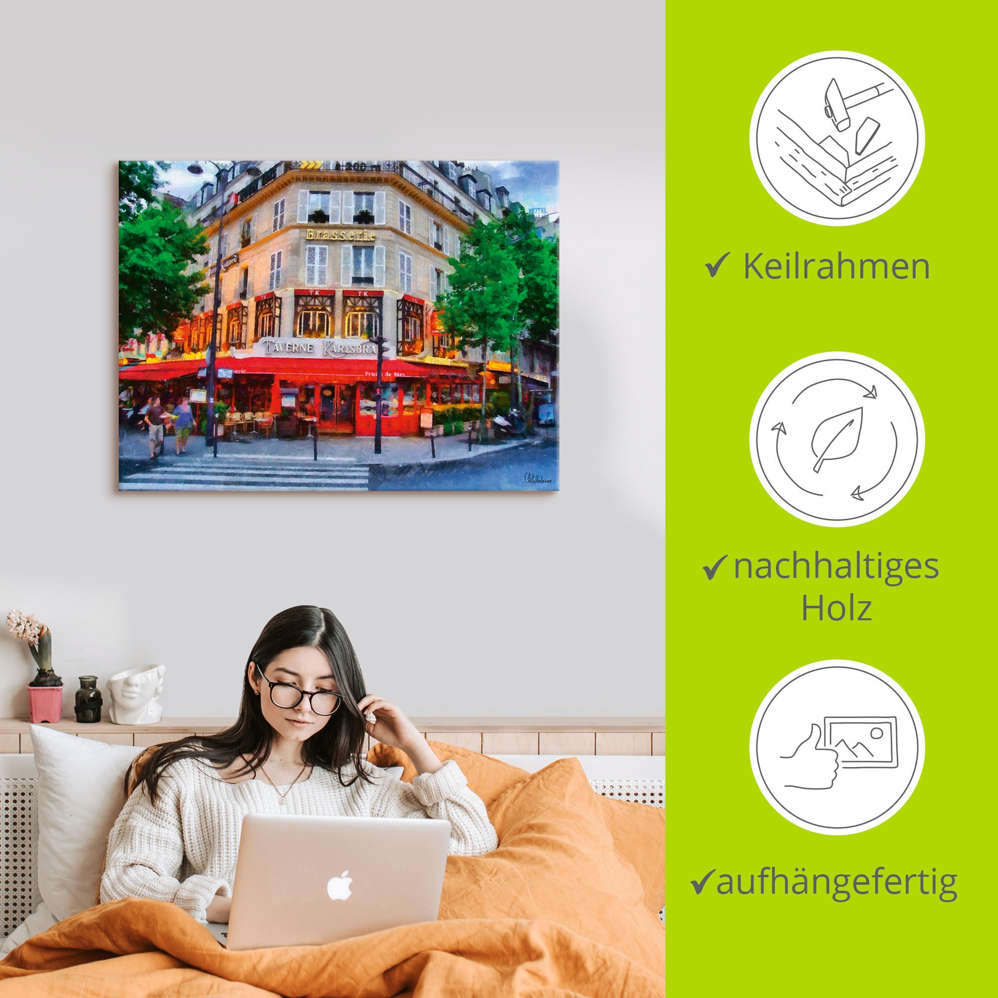 Artland Wandbild »Taverne Karlsbad«, Karlsbad, (1 St.), als Alubild, Leinwandbild, Wandaufkleber oder Poster in versch. Größen