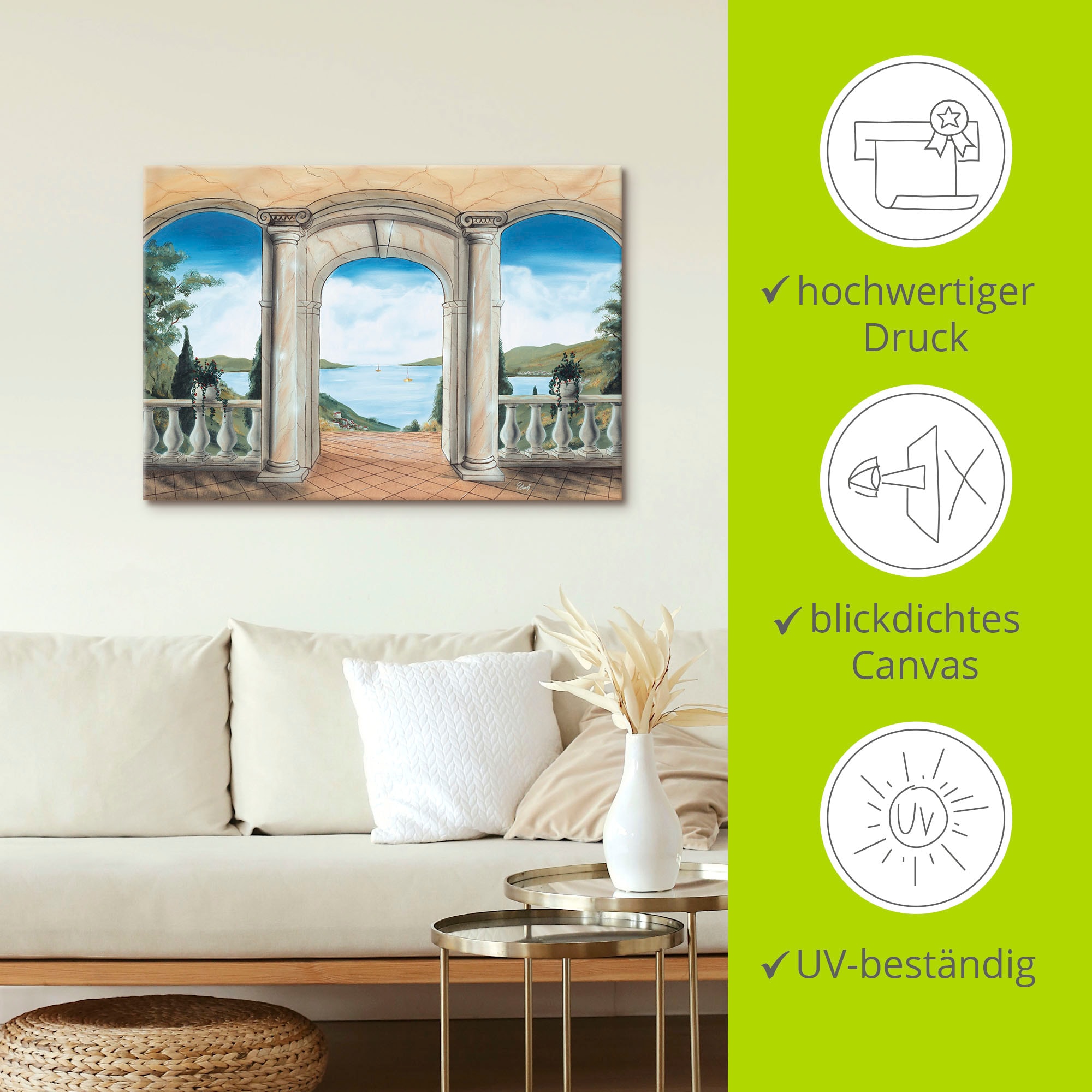 Artland Wandbild »griechische Terrasse«, Europa, (1 St.), als Leinwandbild, Poster in verschied. Größen