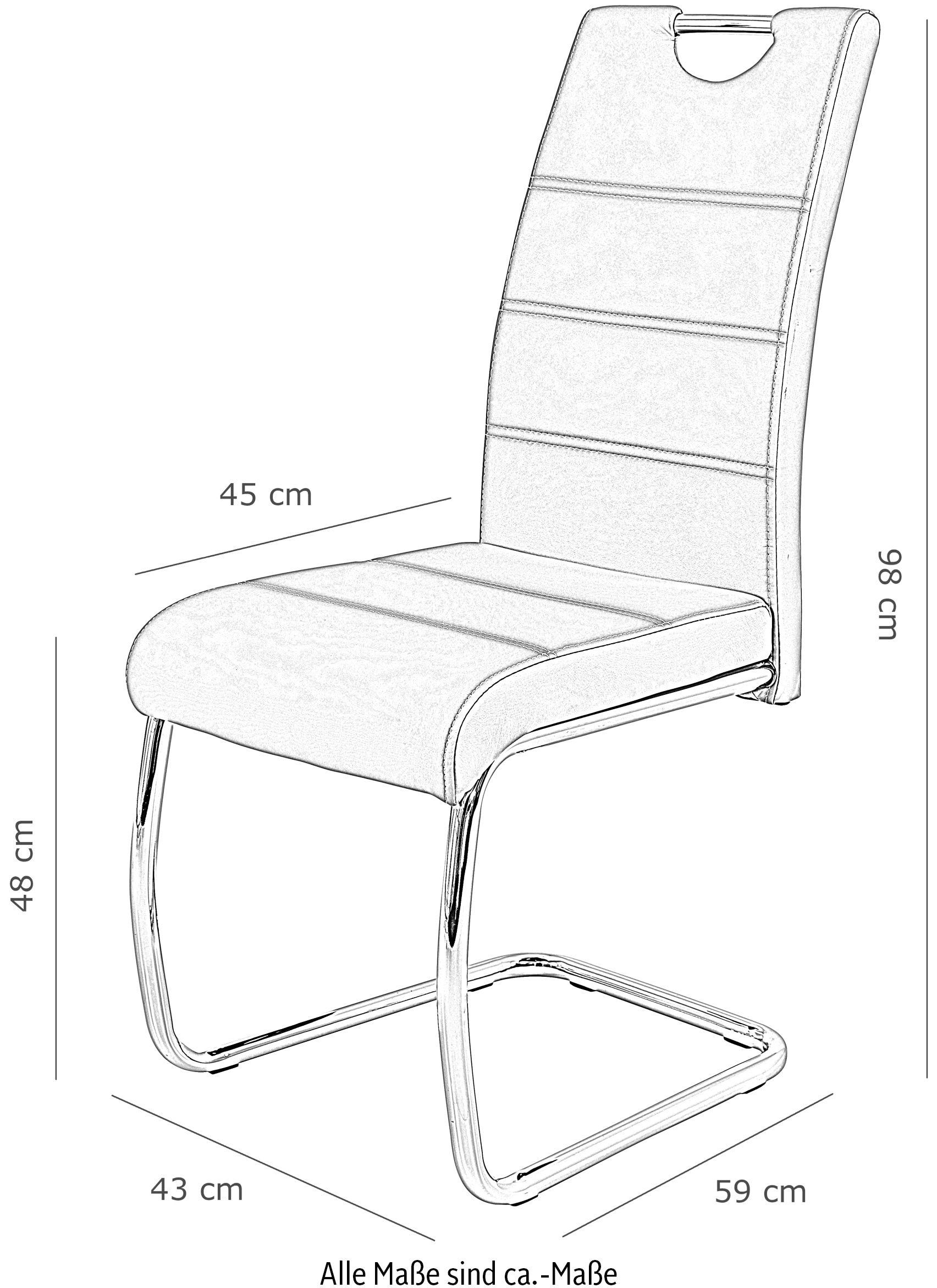 HELA Freischwinger »FLORA«, (Set), 2 St., Kunstleder, 1, 2 oder 4 Stück, Freischwinger