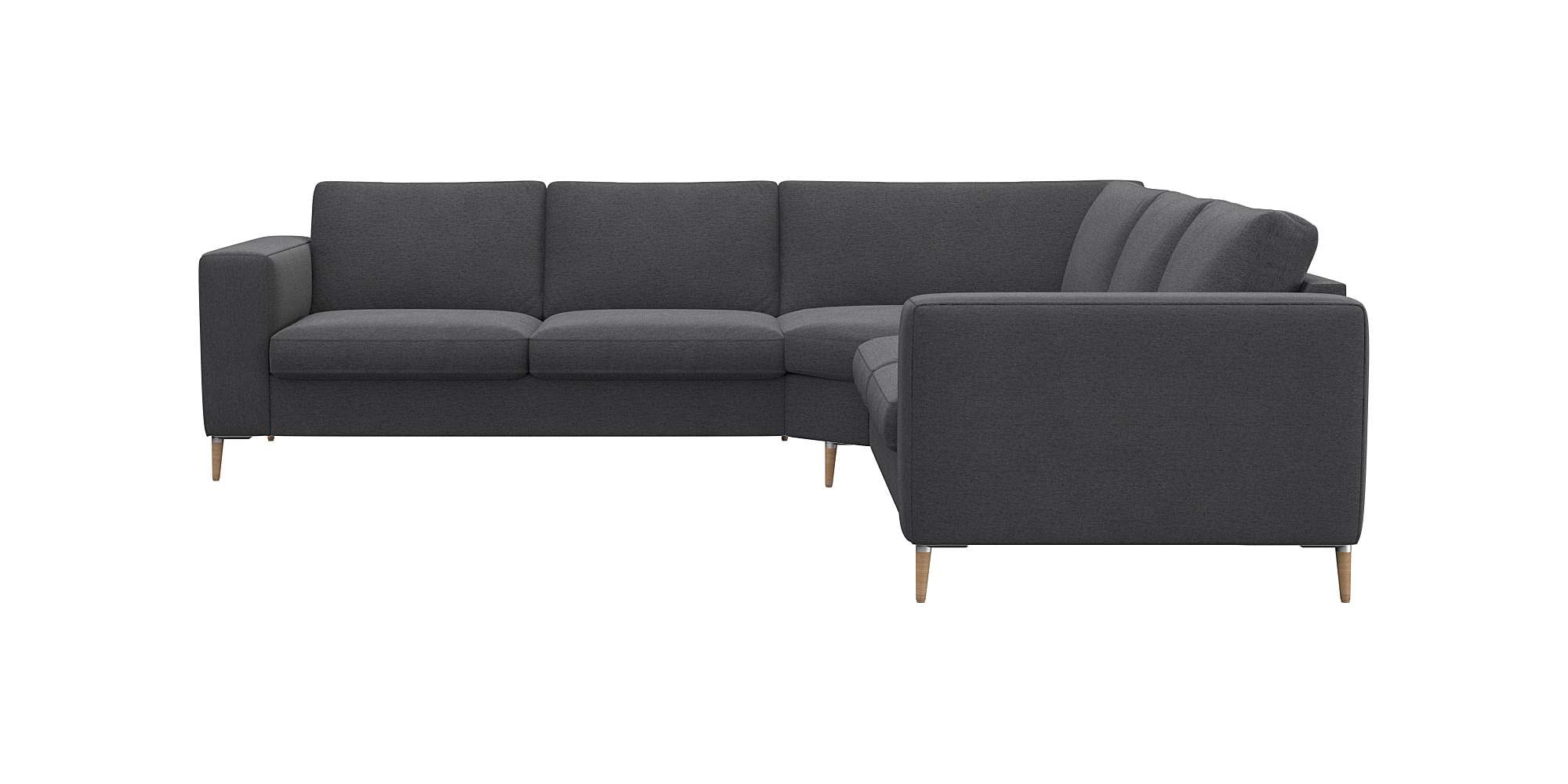 FLEXLUX Ecksofa »Fiore, gleichschenklig, super Sitzkomfort durch Kaltschaum im Sitz« breite Armlehnen, Füße Alu+ Eiche, L-Form